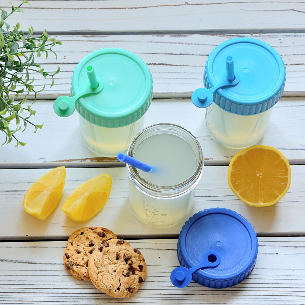 Youngever 8 Pack Glass Jars With Straws, 8 Ounce Cups, Mason Jars With Airtight Lids