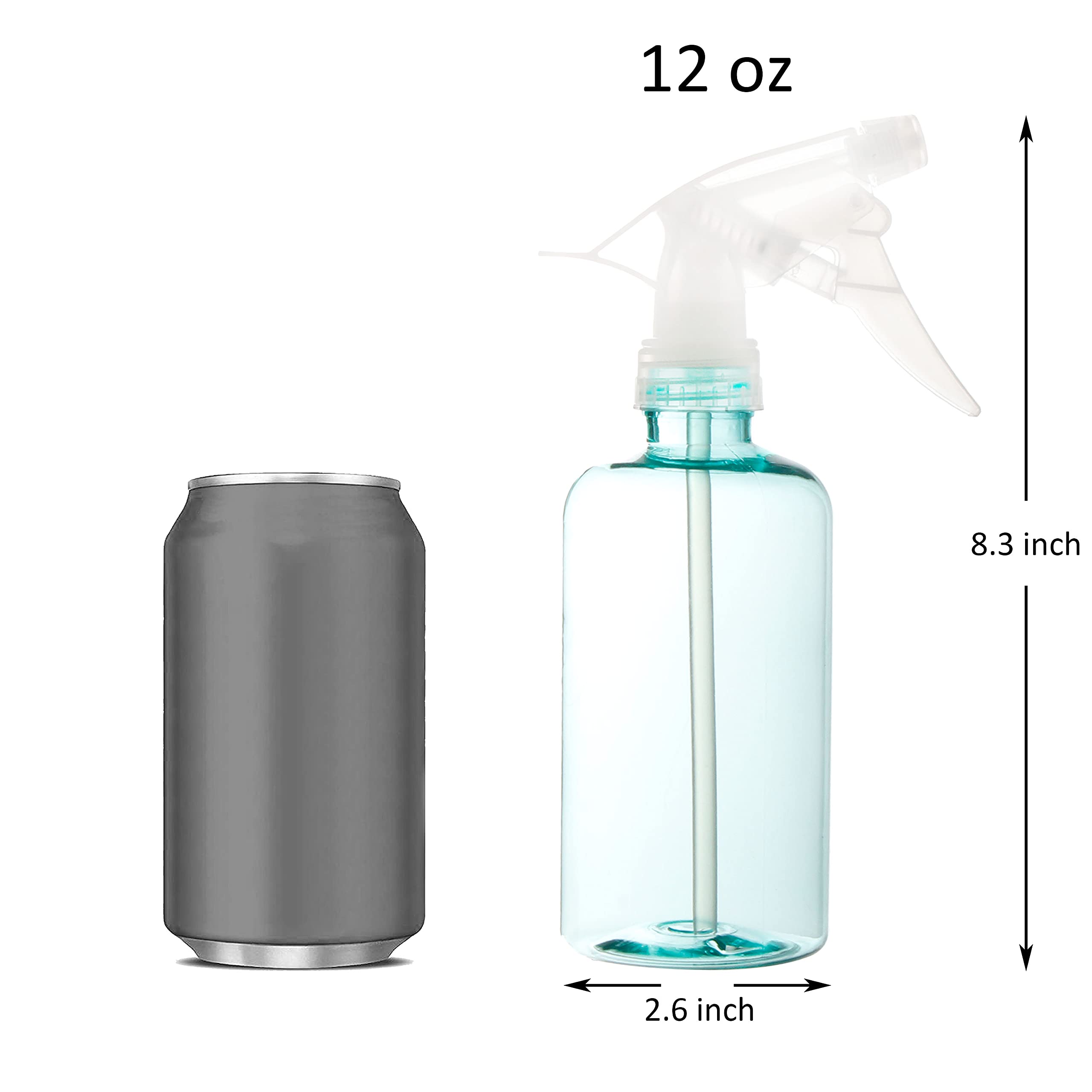 Youngever 6 Pack Empty Plastic Spray Bottles, Color Spray Bottles for Hair and Cleaning Solutions