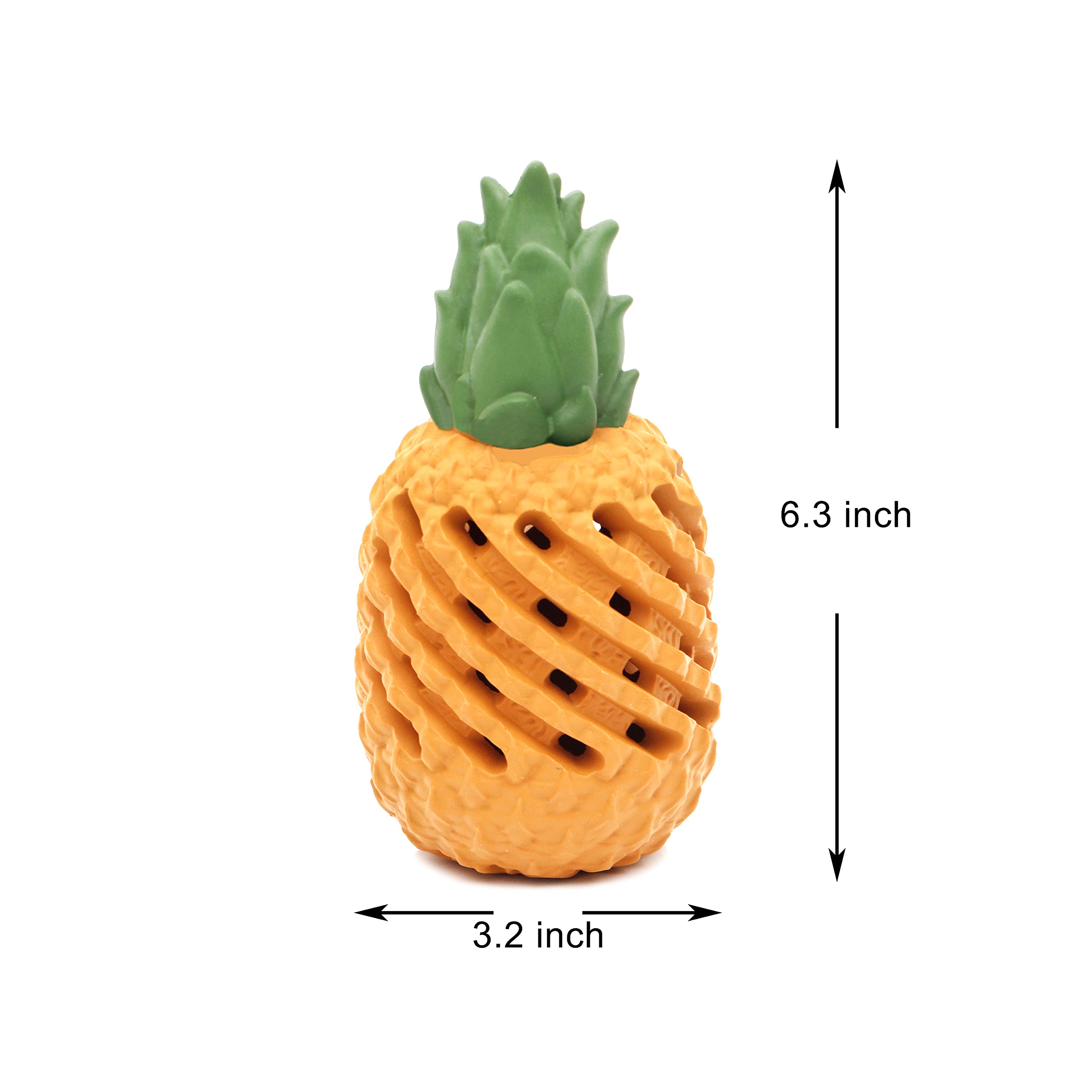 Youngever Pineapple Dog Treat Toys for Pet Teeth Cleaning, Chewing, Fetching, Tough Toy for Aggressive Chewers, IQ Treat Food Dispensing Toys