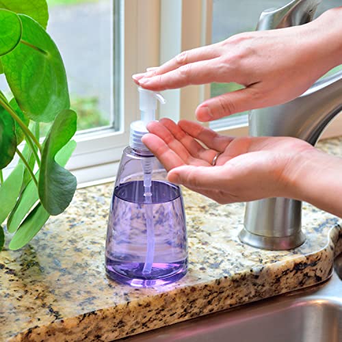 Youngever 6 Pack Empty Plastic Pump Bottles, Refillable Plastic Pump Bottles with Travel Lock in 6 Colors