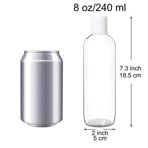 Youngever 10 Pack 8 Ounce Empty Squeeze Containers with White Disc Cap, Plastic Bottles with Disc Top Flip Cap, Refillable Cosmetic Bottles, Squeeze Containers