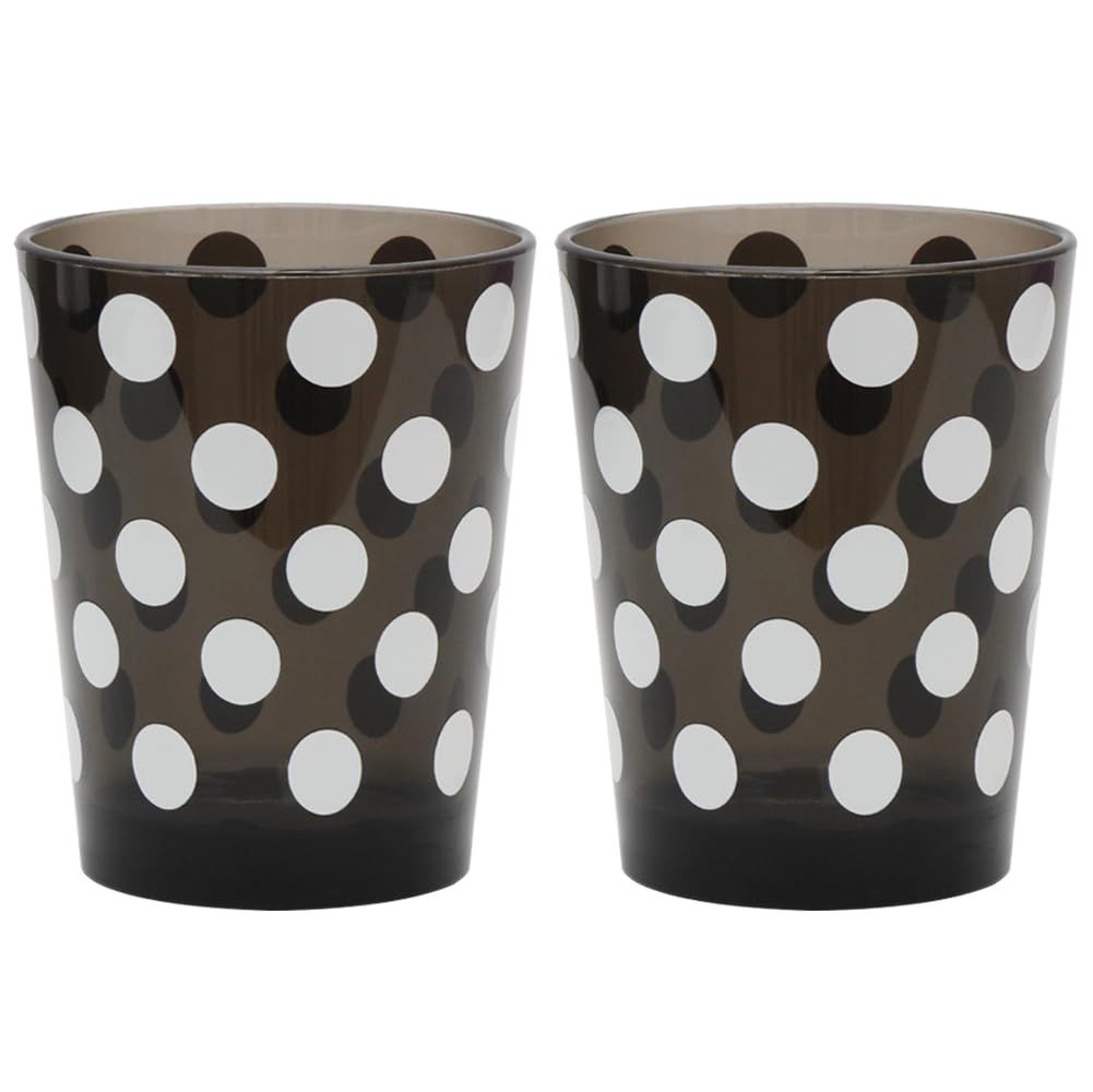 Youngever 4 Pack 16 Ounce Plastic Tumblers, Bistro Plastic Glasses, Cafe BreakResistant Drinking Glasses, Shatterproof Beverage Tumblers, Reusable, NO BPA, Top rack Dishwasher Safe (White Polka)