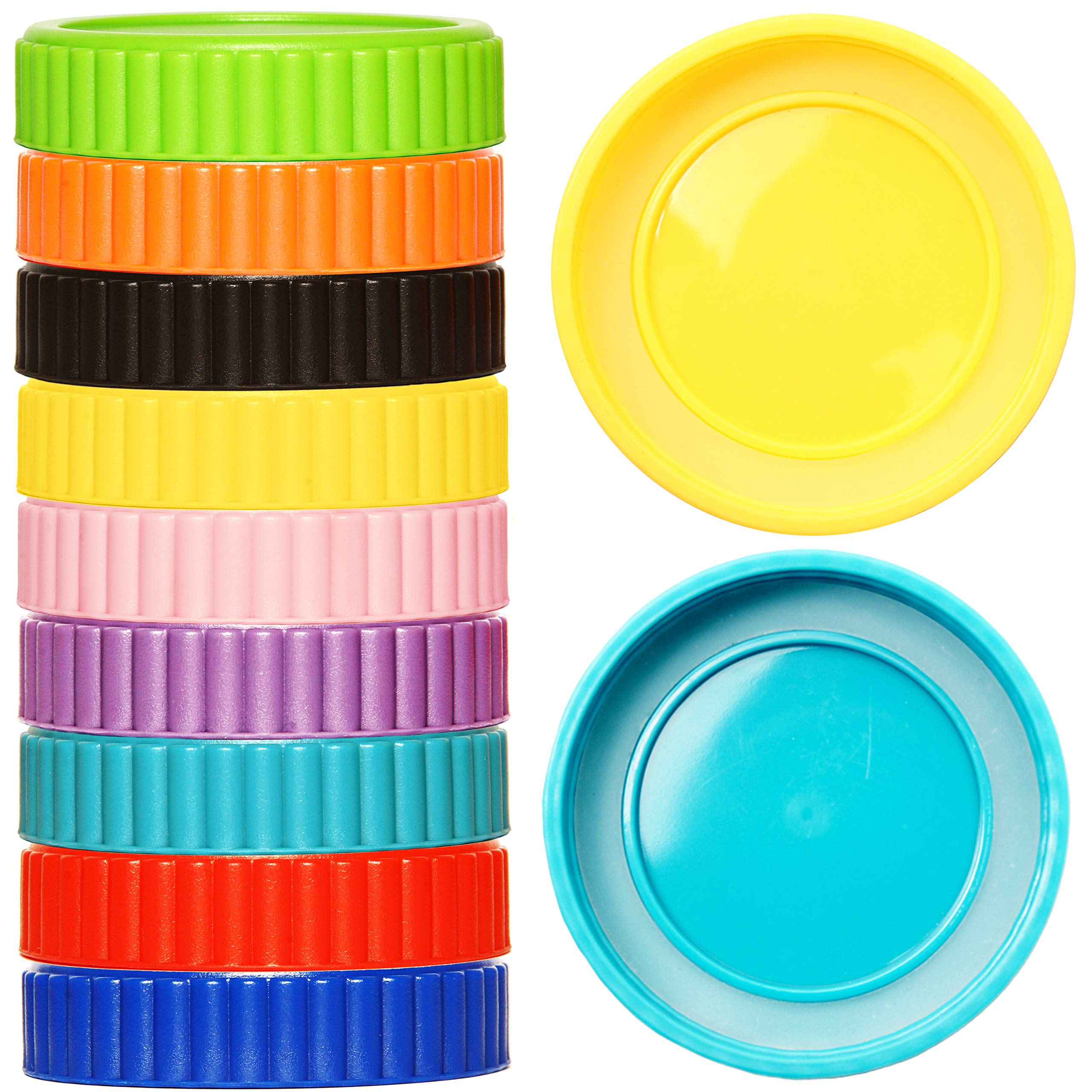 Youngever 27 Pack Plastic Mason Jar Lids with Airtight Ring for Regular Mouth Ball, Kerr and More, Food Grade Plastic Storage Caps for Mason, Canning Jars