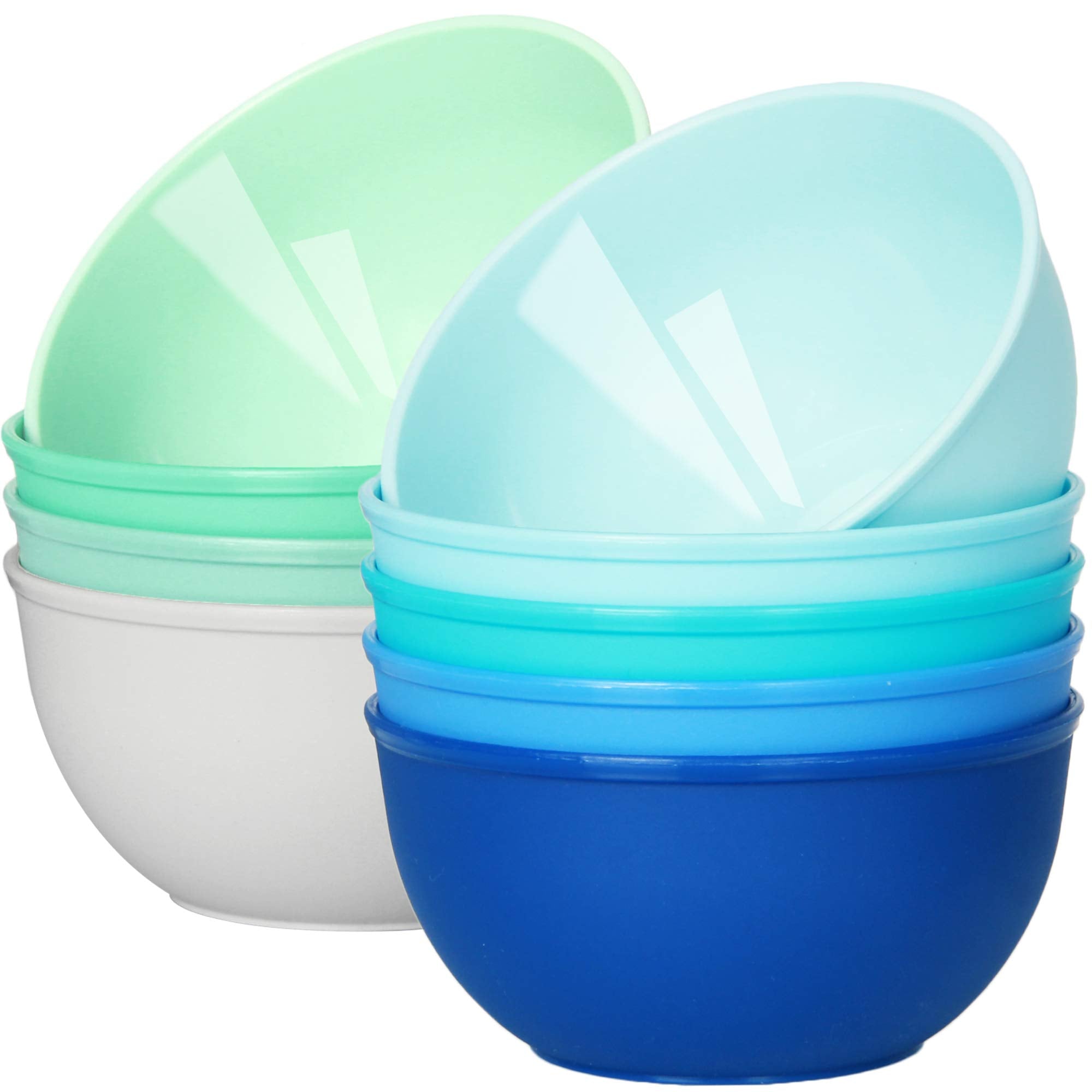 Youngever 9 Pack 10 Ounce Plastic Bowls, Kids Plastic Bowls, Set of 9