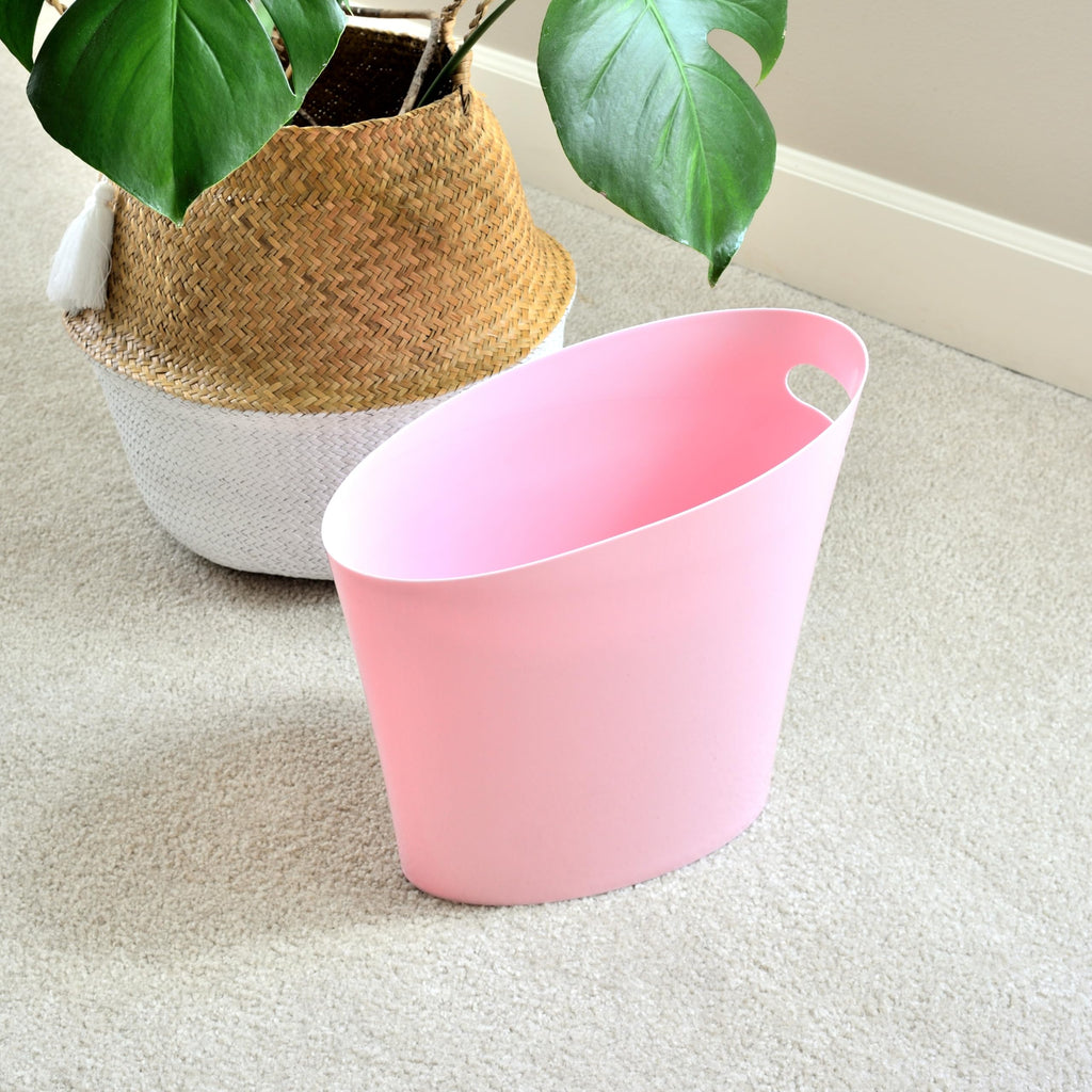 Youngever 2 Gallon Slim Trash Can, Plastic Garbage Container Bin, Small Trash Bin with Handles for Home Office, Living Room, Study Room, Kitchen, Bathroom (2 Pack)