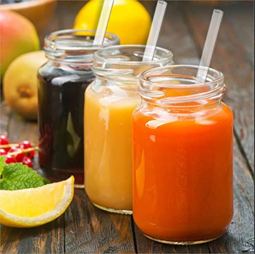 Youngever Reusable Glass Straws Assortment, 9 inches, Eco Friendly with Brush