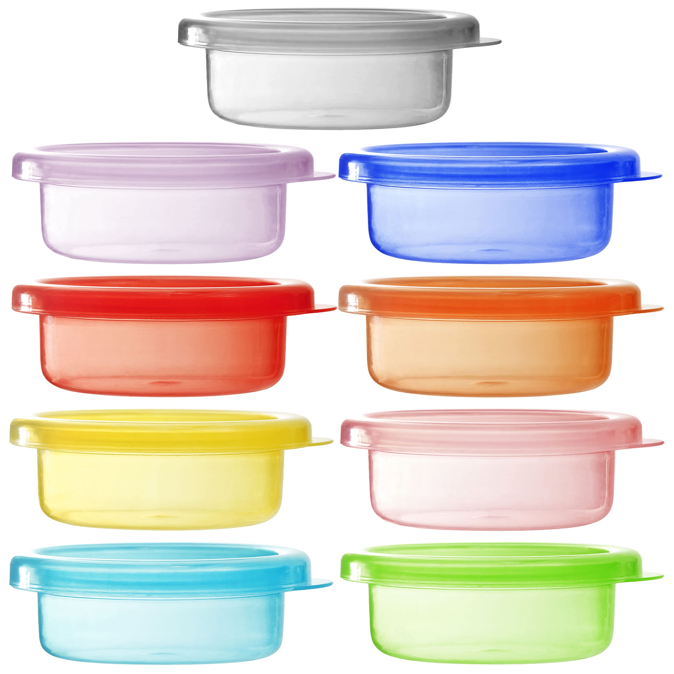 Youngever 9 Pack Snack and Meal Prep Containers, Small Food Storage With Lids, Condiment Cups, Sauce and Dressing Containers