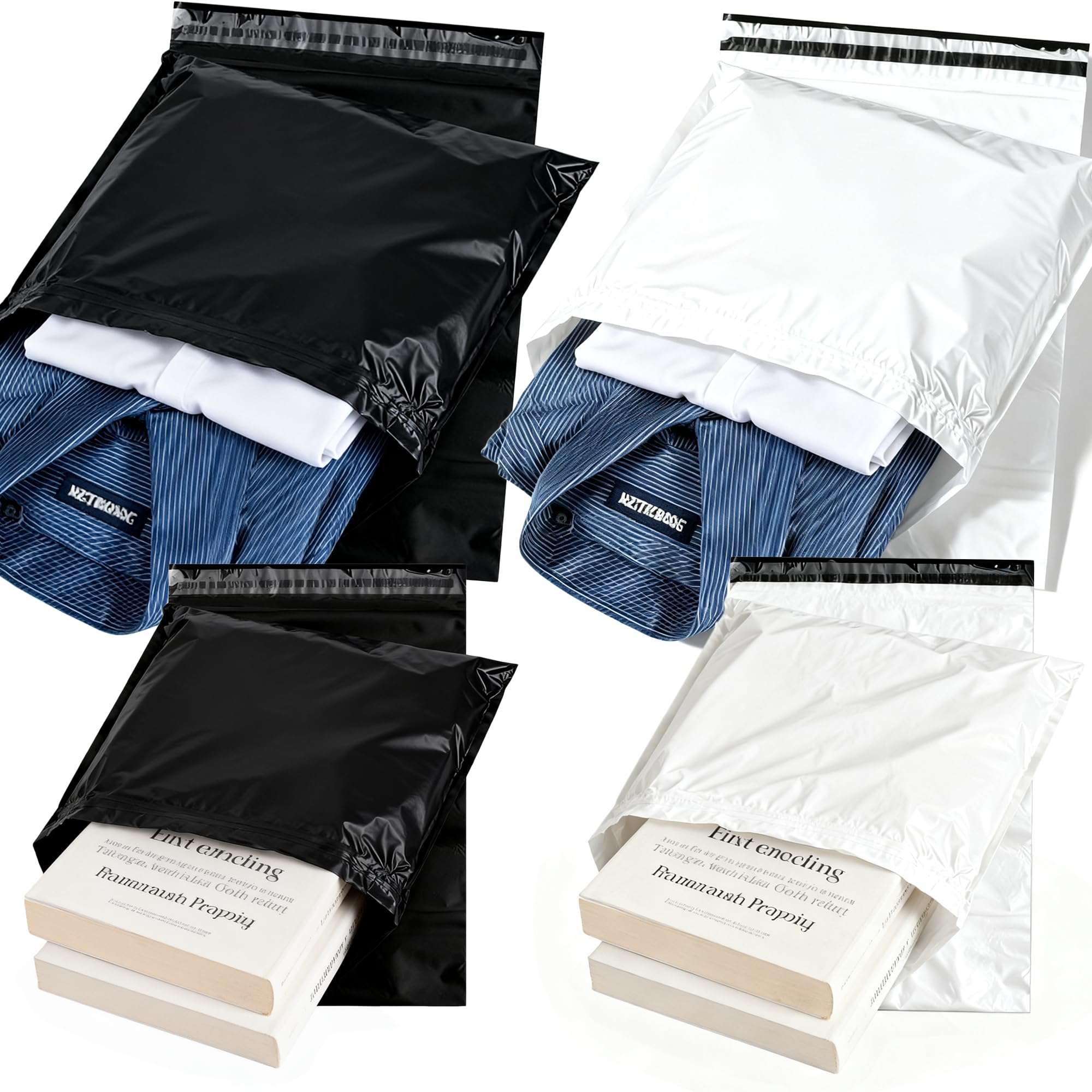 Youngever 120 Pcs Poly Mailers Set, Waterproof Self-Sealing Mailing Envelopes, Durable Shipping Bags (60 Pcs 10x13 inch & 60 Pcs 14.5x19 inch)