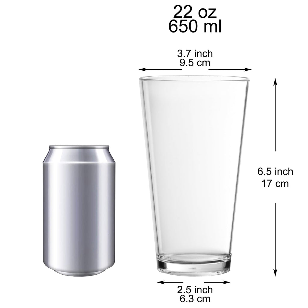 Youngever 6 Pack 22 Ounce Plastic Beer Glasses, Unbreakable Beer Mug, Drinking Glasses, Reusable Beer Cups
