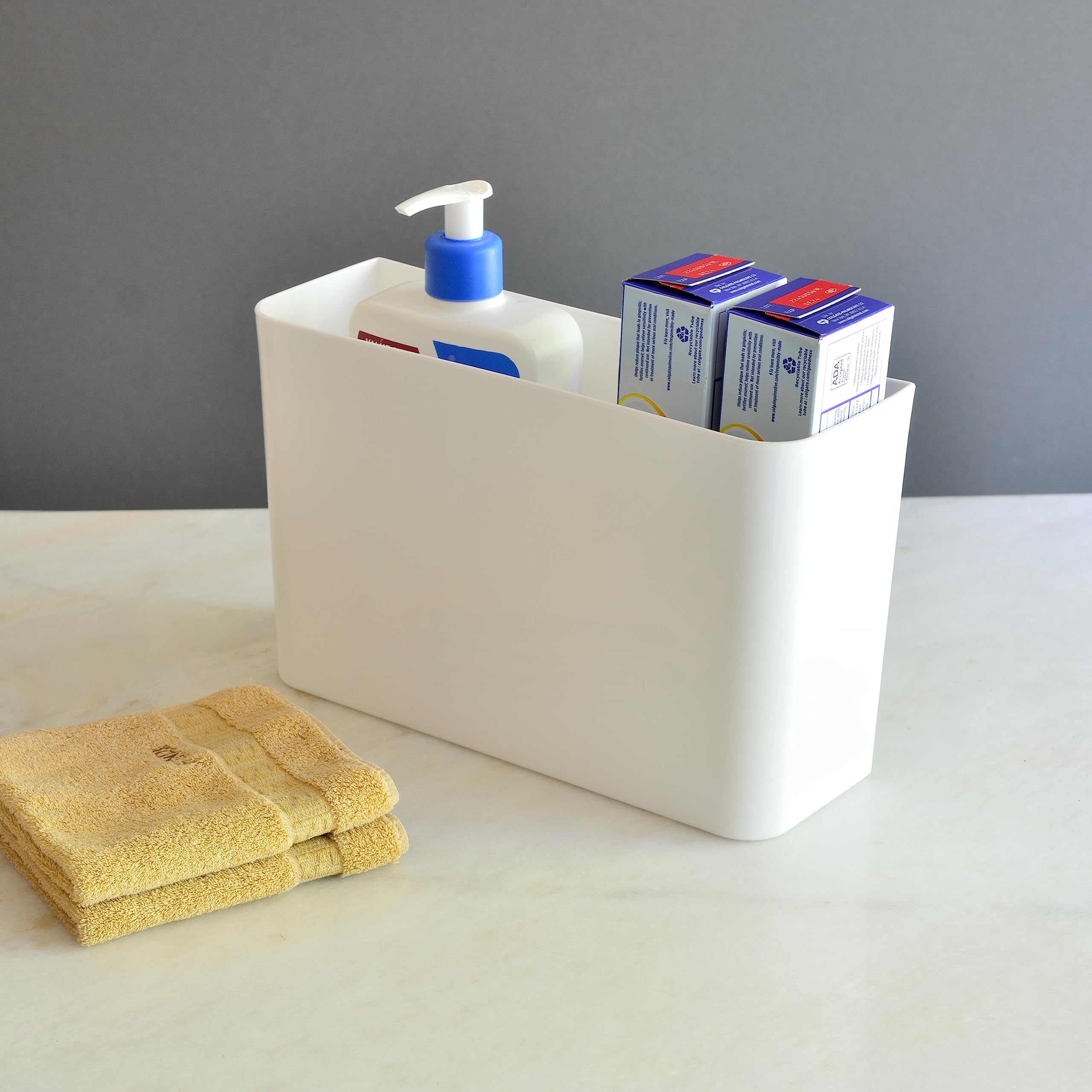 Youngever Plastic Adhesive Storage Organizer Bin for Cabinet, Pantry, Organizer for Ziplock Bag, Plastic and Paper Wrap, Aluminum Foil, Cleaning Brushes, Kitchen Gadgets