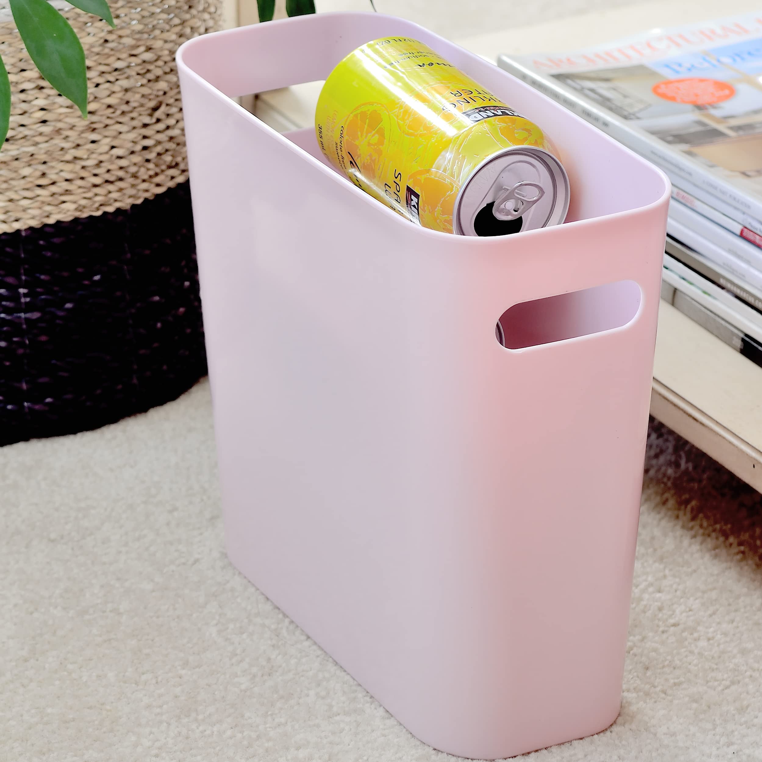 Youngever 1.5 Gallon Slim Trash Can, Plastic Garbage Container Bin, Small Trash Bin with Handles for Home Office, Living Room, Study Room, Kitchen, Bathroom