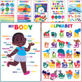 Youngever 12 Pack Laminated Educational Preschool Posters for Toddlers & Kids, Learning & Teaching Alphabet ABC Posters