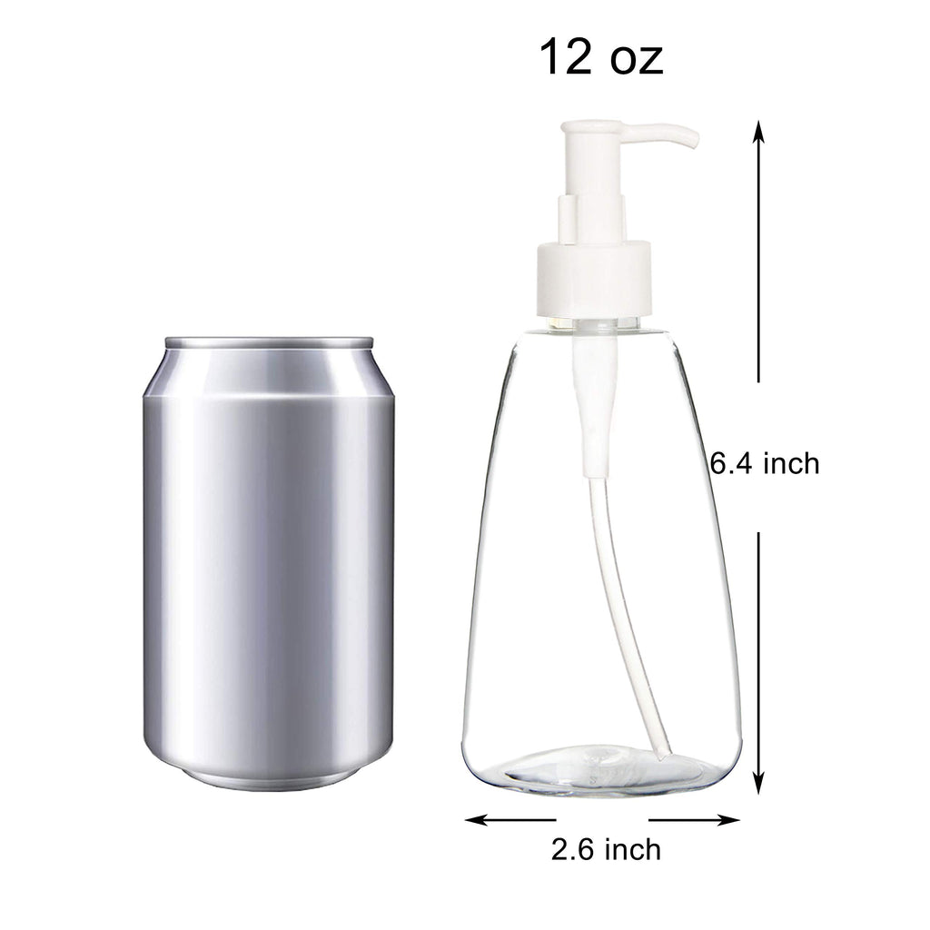 Youngever 6 Pack Plastic Pump Bottles, Refillable Plastic Pump Bottles with Travel Lock, Conical Shape