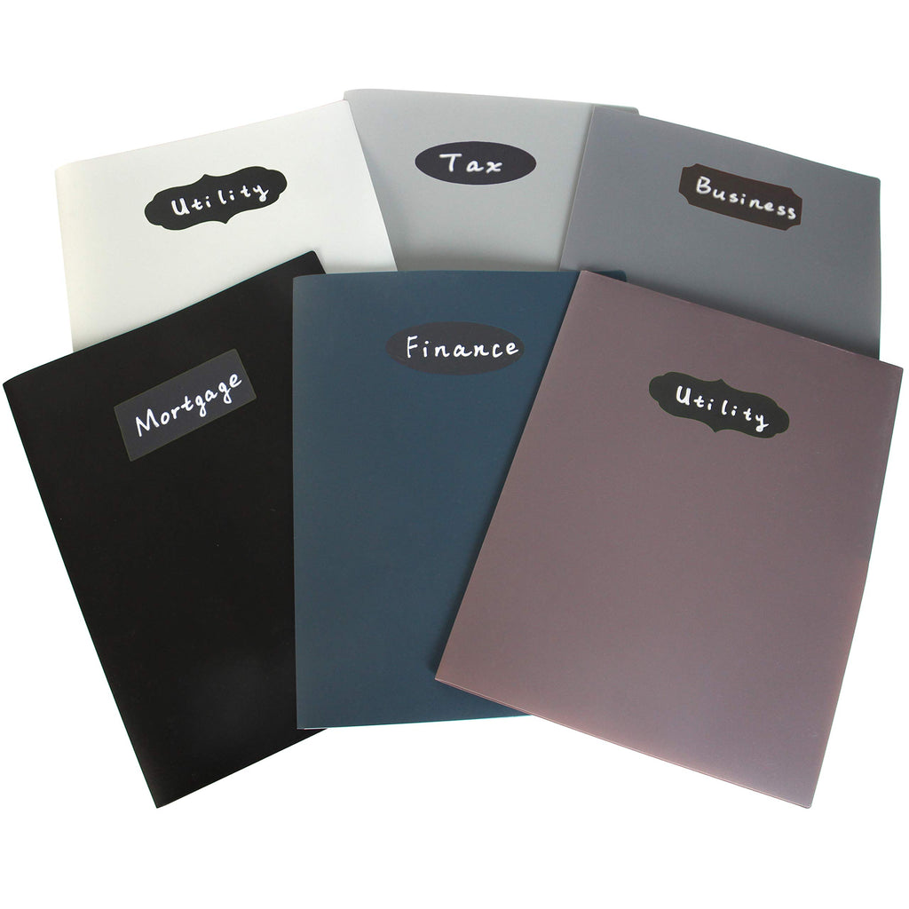 Youngever 6 Pack Heavy Duty Plastic Two Pocket Folders, Heavy Duty Plastic 2 Pocket Folder