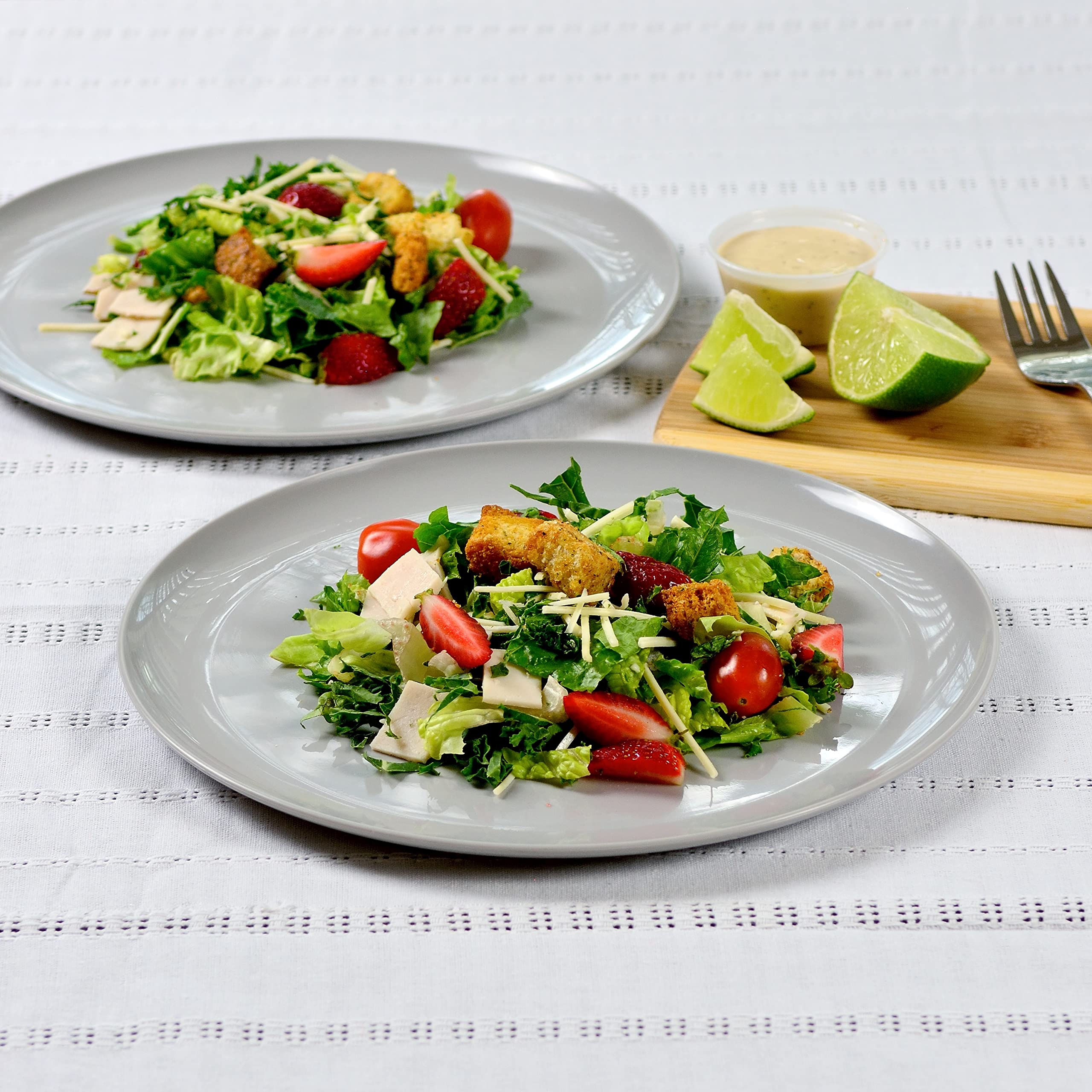 Youngever 10 Inch Plastic Plates, Large Plates, Dinner Plates, Set of 9