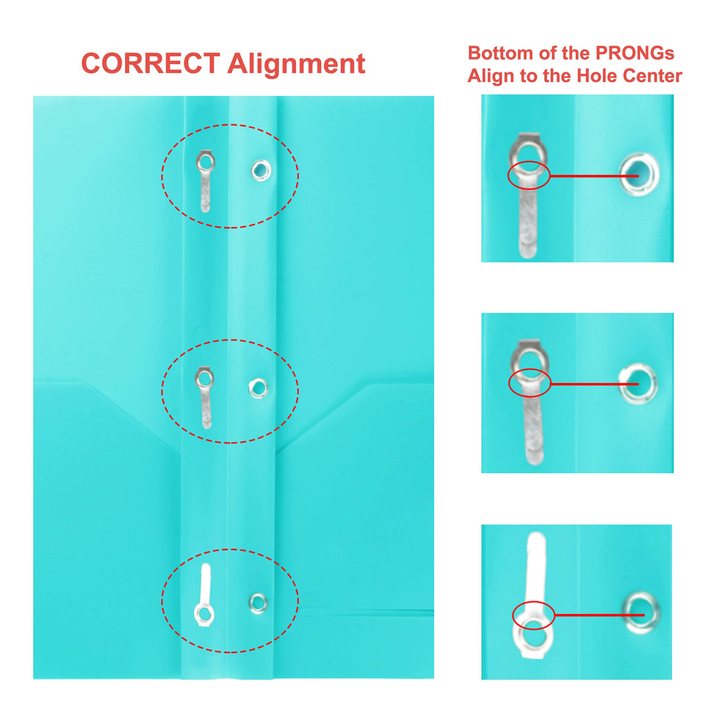 Youngever 12 Pack Heavy Duty Plastic Two Pocket Folders with 3 Prongs, Metal Prongs Fastener, Heavy Duty Plastic 2 Pocket Folder, in 6 Colors