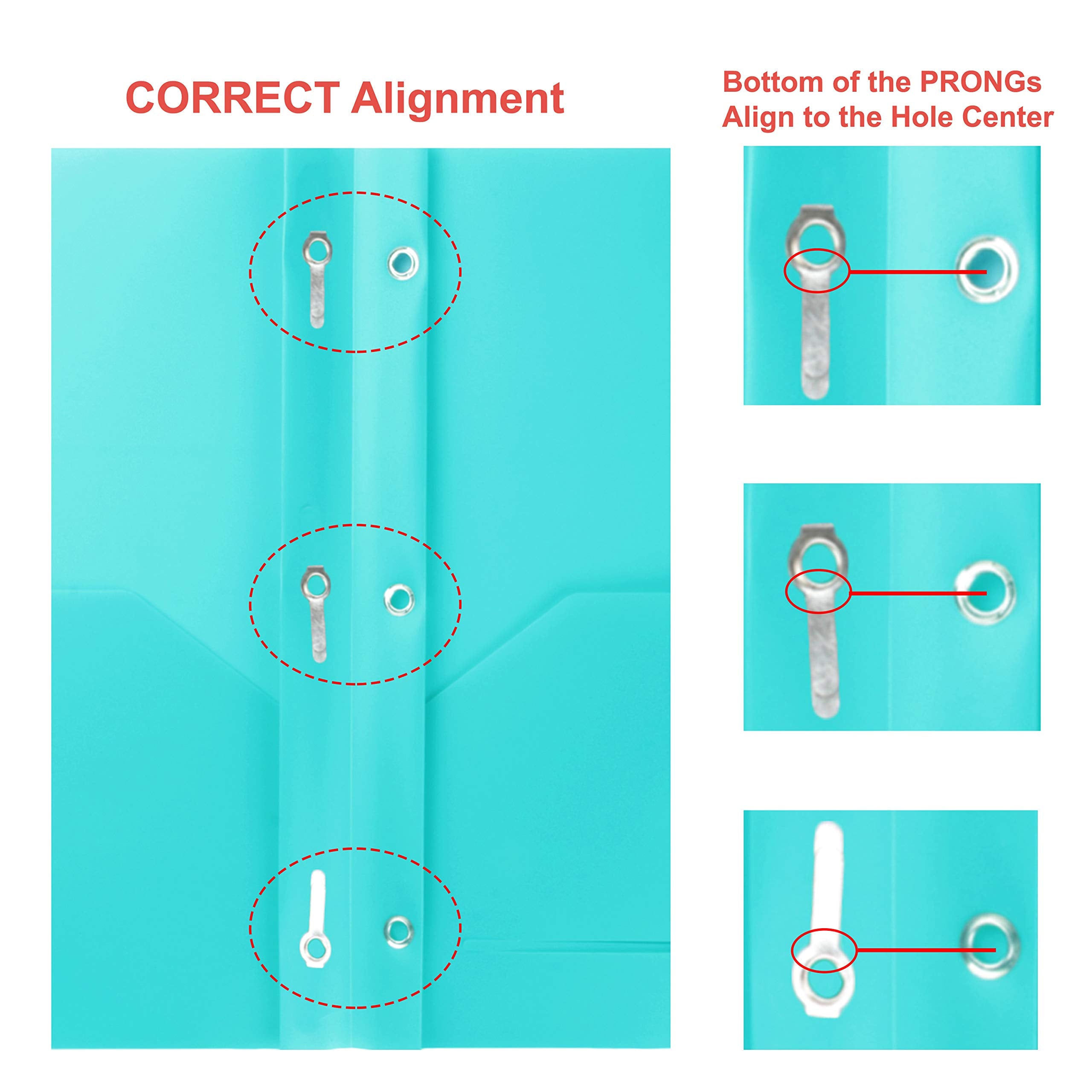Youngever 12 Pack Heavy Duty Plastic Two Pocket Folders with 3 Prongs, Metal Prongs Fastener, Heavy Duty Plastic 2 Pocket Folder, in 6 Colors