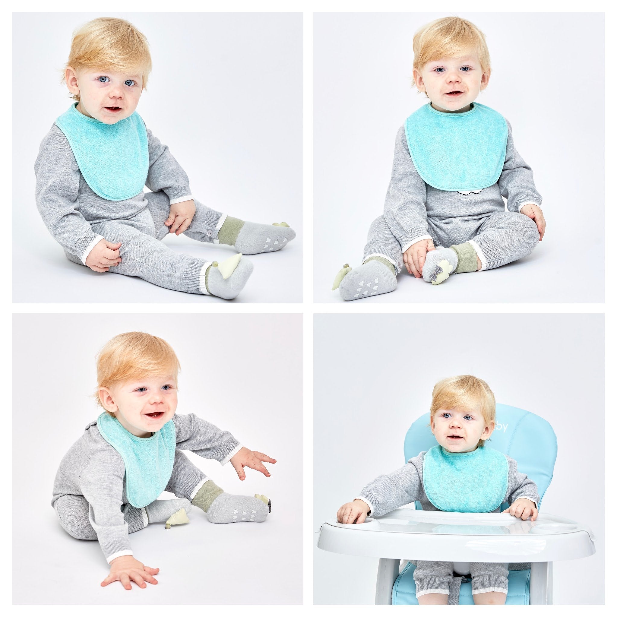 Youngever 12 Baby Bibs, Stay Dry Soft Waterproof Baby Terry Bibs for 3 To 12 Months