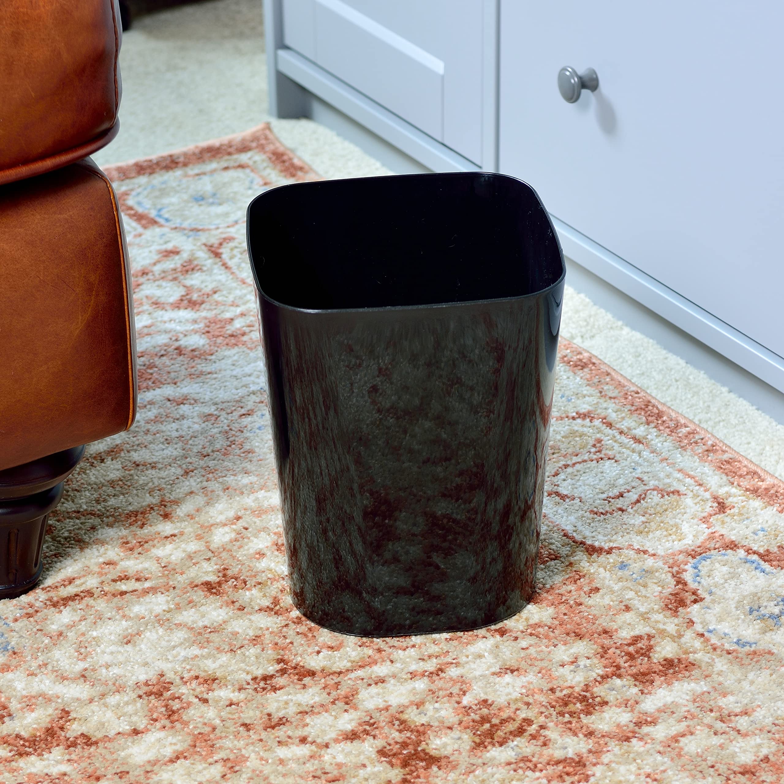 Youngever 2 Pack 1.5 Gallon Square Trash Can, Plastic Garbage Container Bin, Small Trash Bin for Home Office, Living Room, Study Room, Kitchen, Bathroom