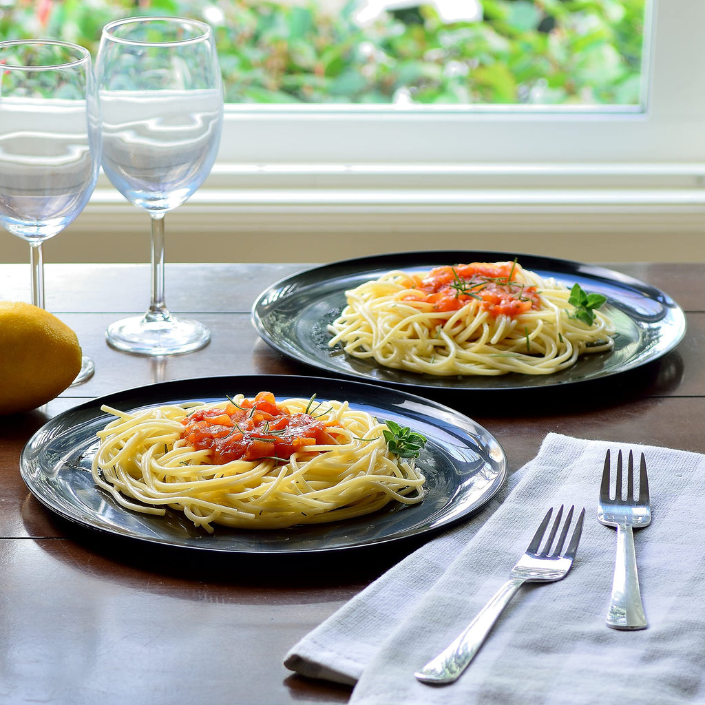 Youngever 10 Inch Plastic Plates, Large Plates, Dinner Plates, Set of 9