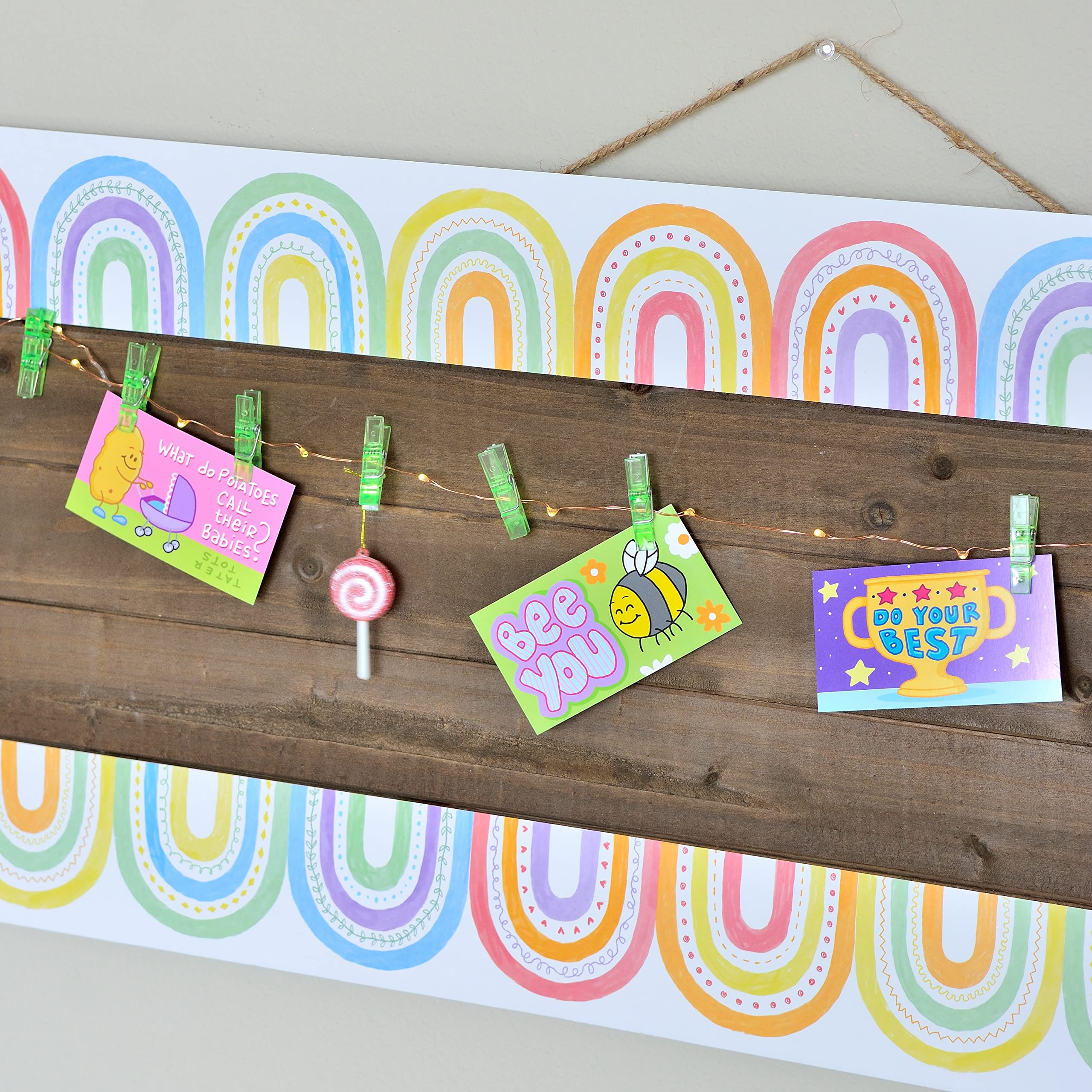 Youngever 52.5 ft Bulletin Board Borders for Classroom Decoration, Rainbow Design