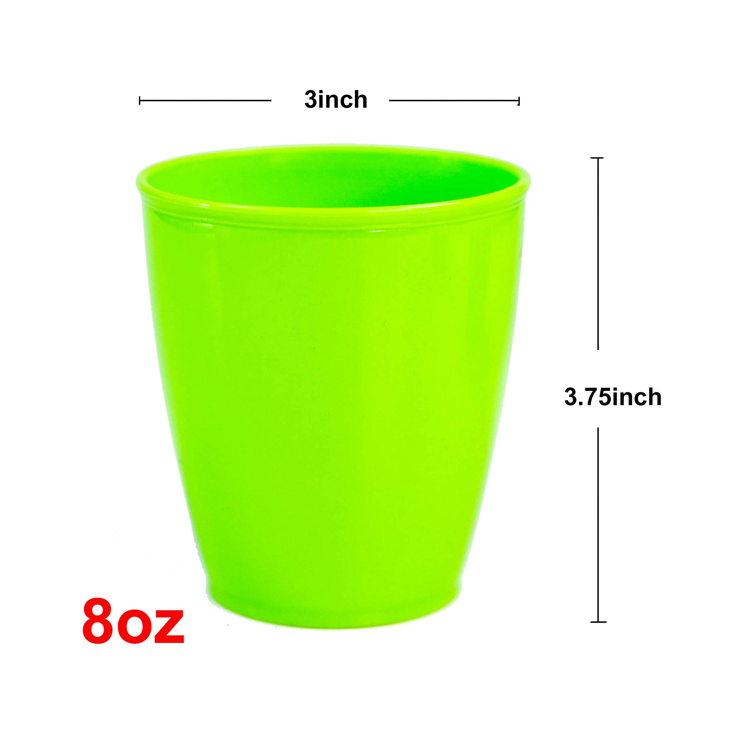 Youngever 8 Ounce Kids Cups - 9 Pack in Assorted Colors, Unbreakable Toddler Drinking Cups