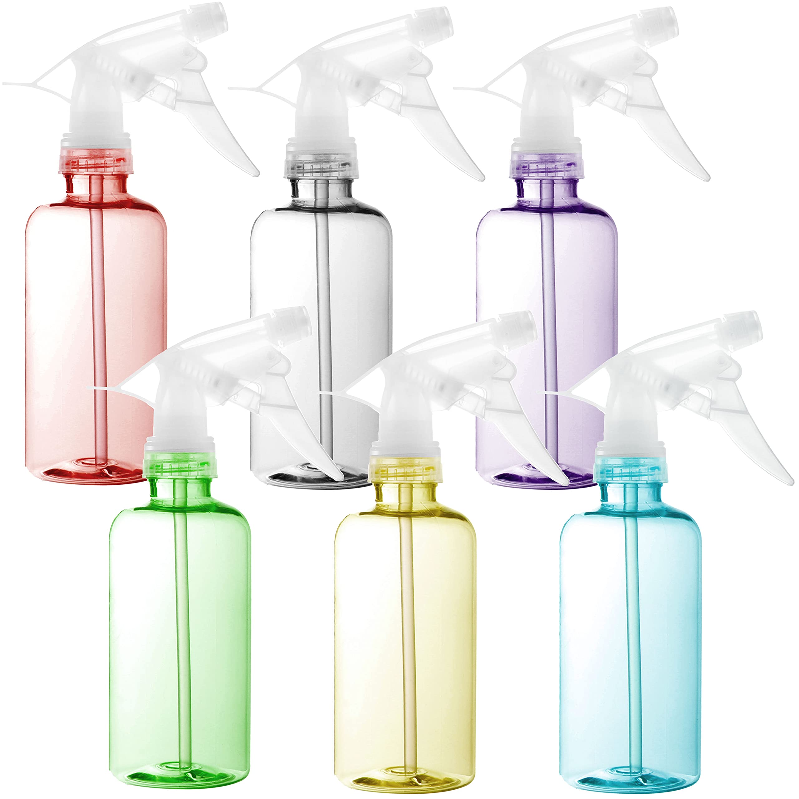 Youngever 6 Pack Empty Plastic Spray Bottles, Color Spray Bottles for Hair and Cleaning Solutions