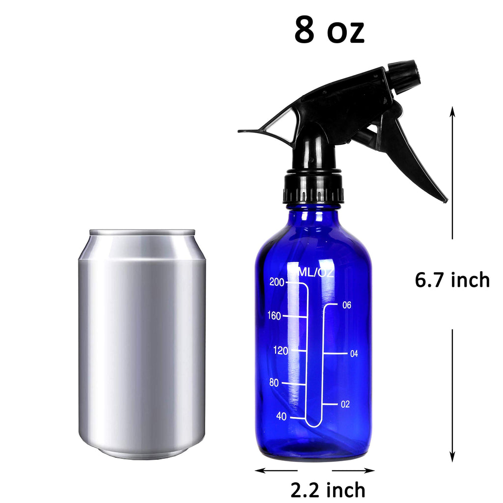 Youngever 5 Pack 8 Ounce Empty Glass Spray Bottles with Measurements, Spray Bottles for Hair and Cleaning Solutions