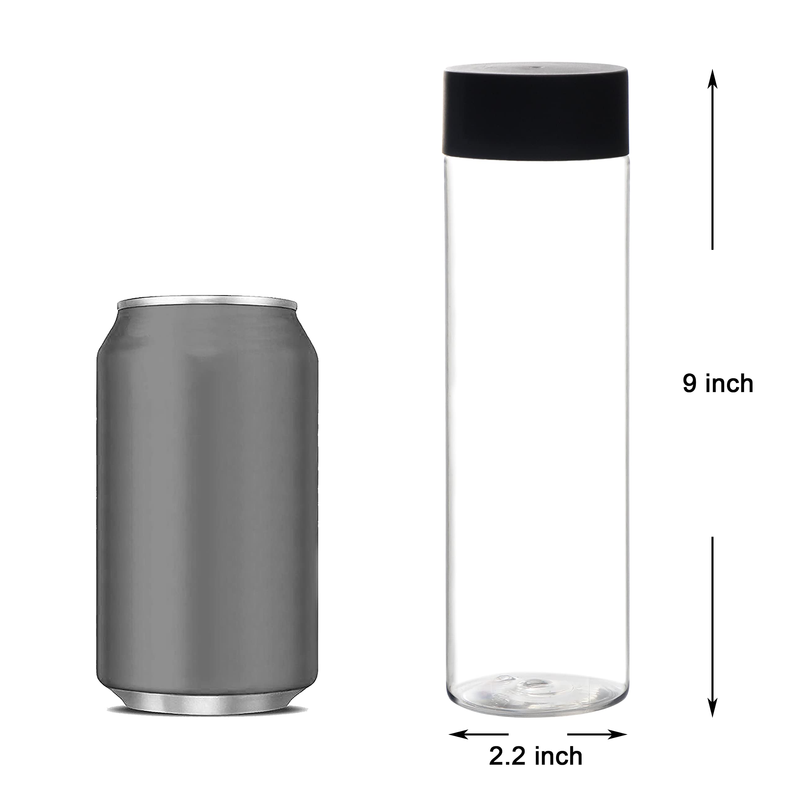 Youngever 6 Pack 16 Ounce Plastic Juice Bottles with Caps, Drinking Bottles with Lids, Beverage Containers