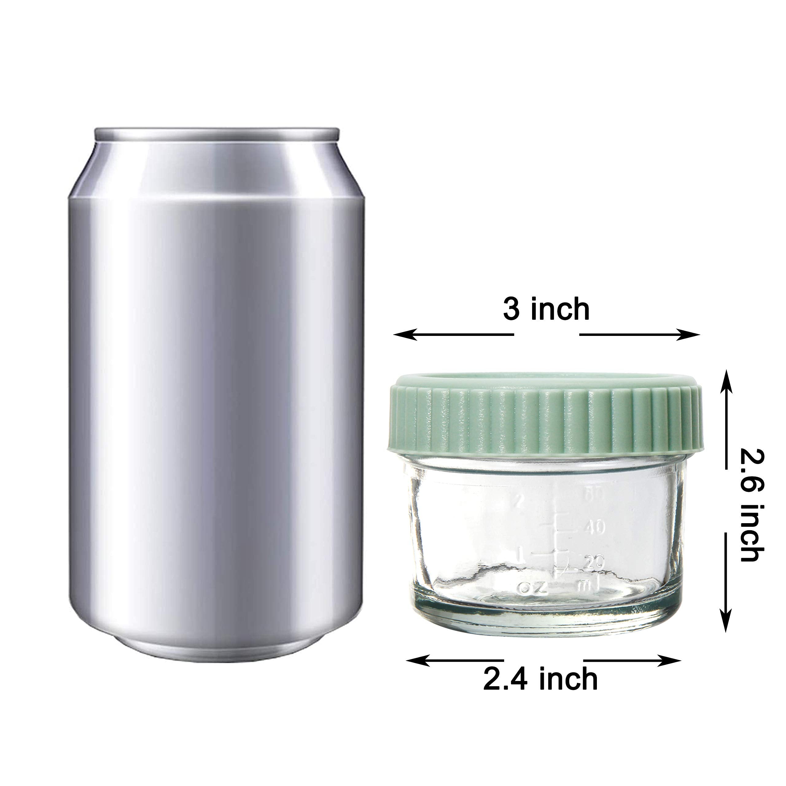 Youngever Glass Baby Food Storage - 4 Ounce Stackable Baby Food Containers with Airtight Lids, 8 Urban Colors (8 Sets)