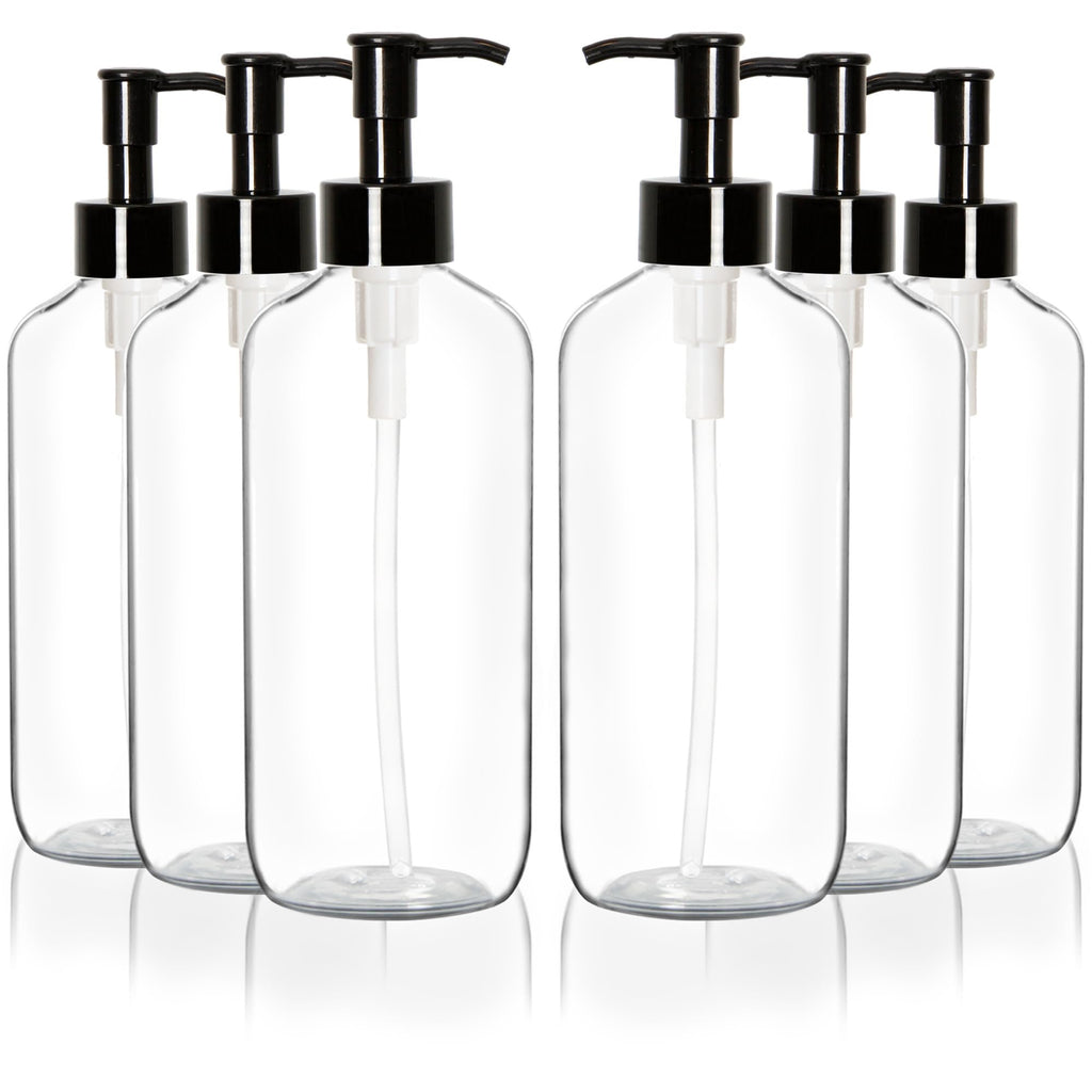 Youngever 10 Pack Plastic Pump Bottles 8 Ounce, Clear Refillable Plastic Pump Bottles