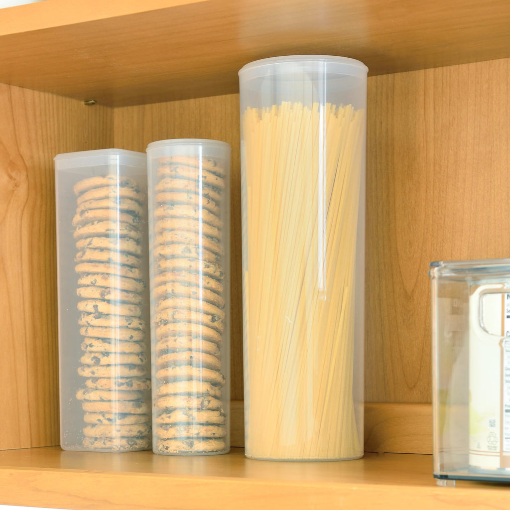 Youngever Plastic Spaghetti Container, Spaghetti Jar, 60OZ Pasta Container Storage With Lid, Food Storage For Noodles Beans Straws, Food Storage Container with Lid