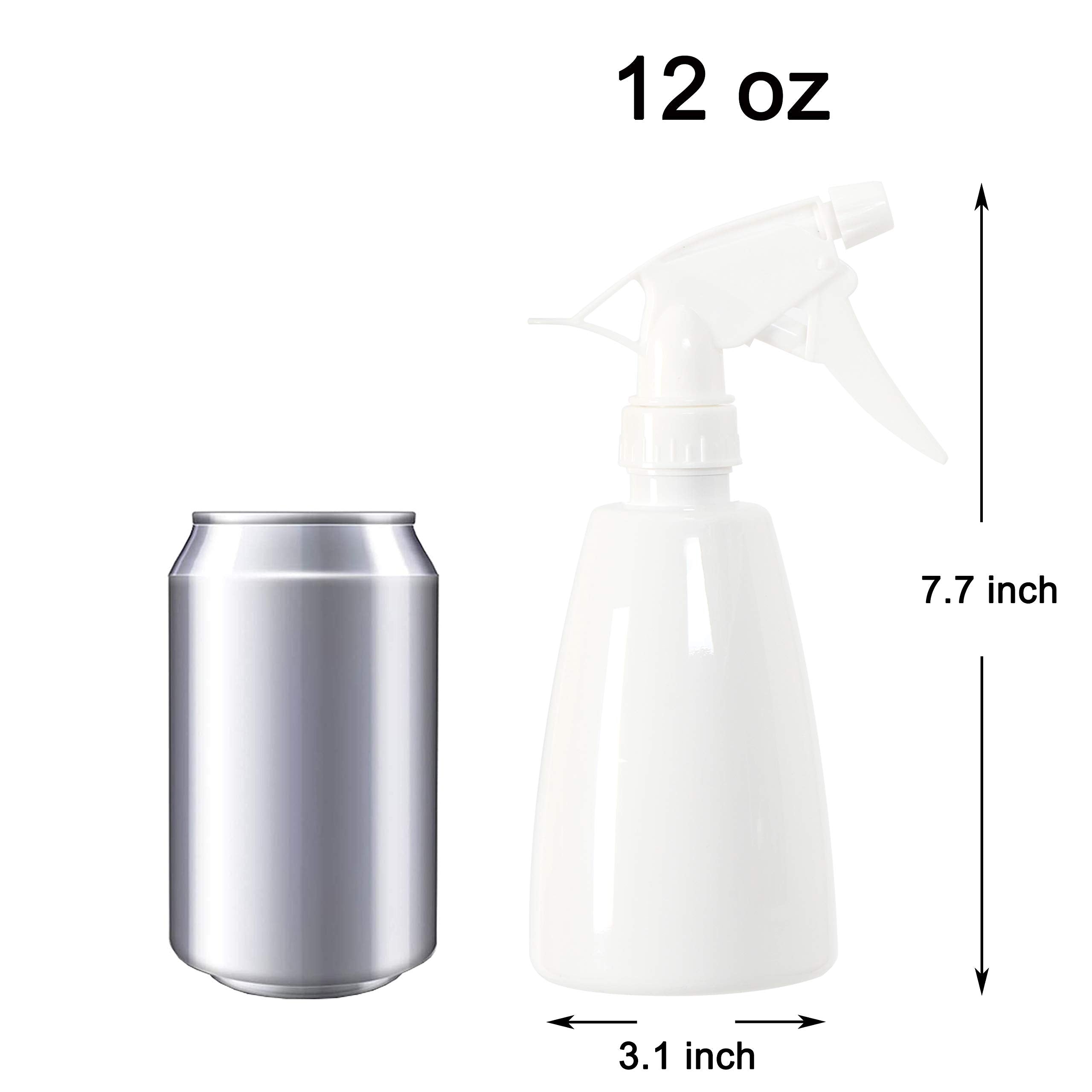 Youngever 6 Pack Empty Plastic Spray Bottles, White Spray Bottles for Hair and Cleaning Solutions