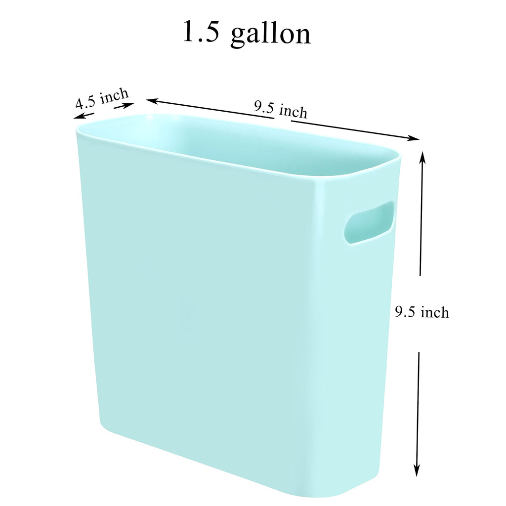 Youngever 1.5 Gallon Slim Trash Can, Plastic Garbage Container Bin, Small Trash Bin with Handles for Home Office, Living Room, Study Room, Kitchen, Bathroom