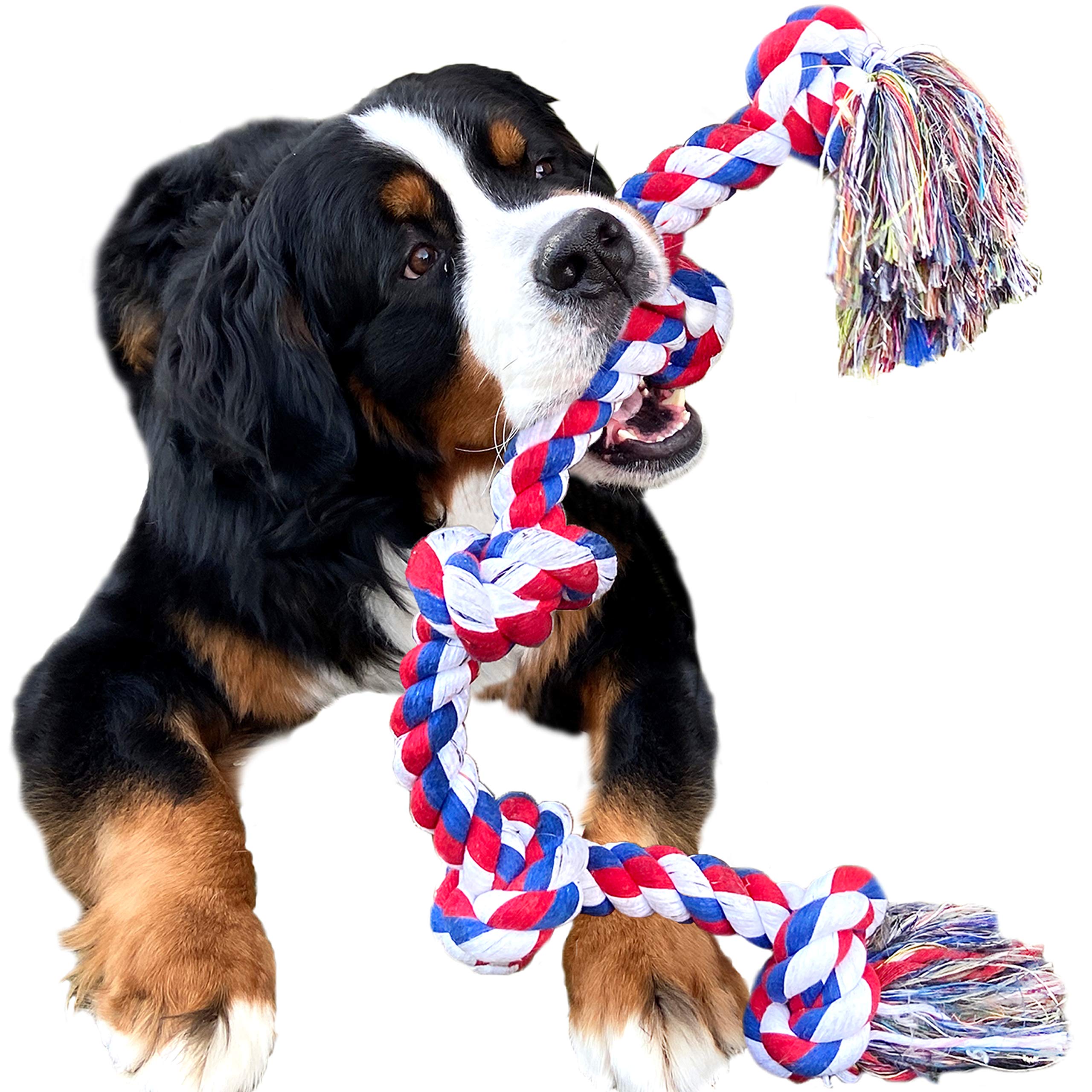 Youngever 3.5 Feet Tough Rope Toys for Aggressive Chewers, XL & Large Dogs, Indestructible Tug War Teeth Cleaning