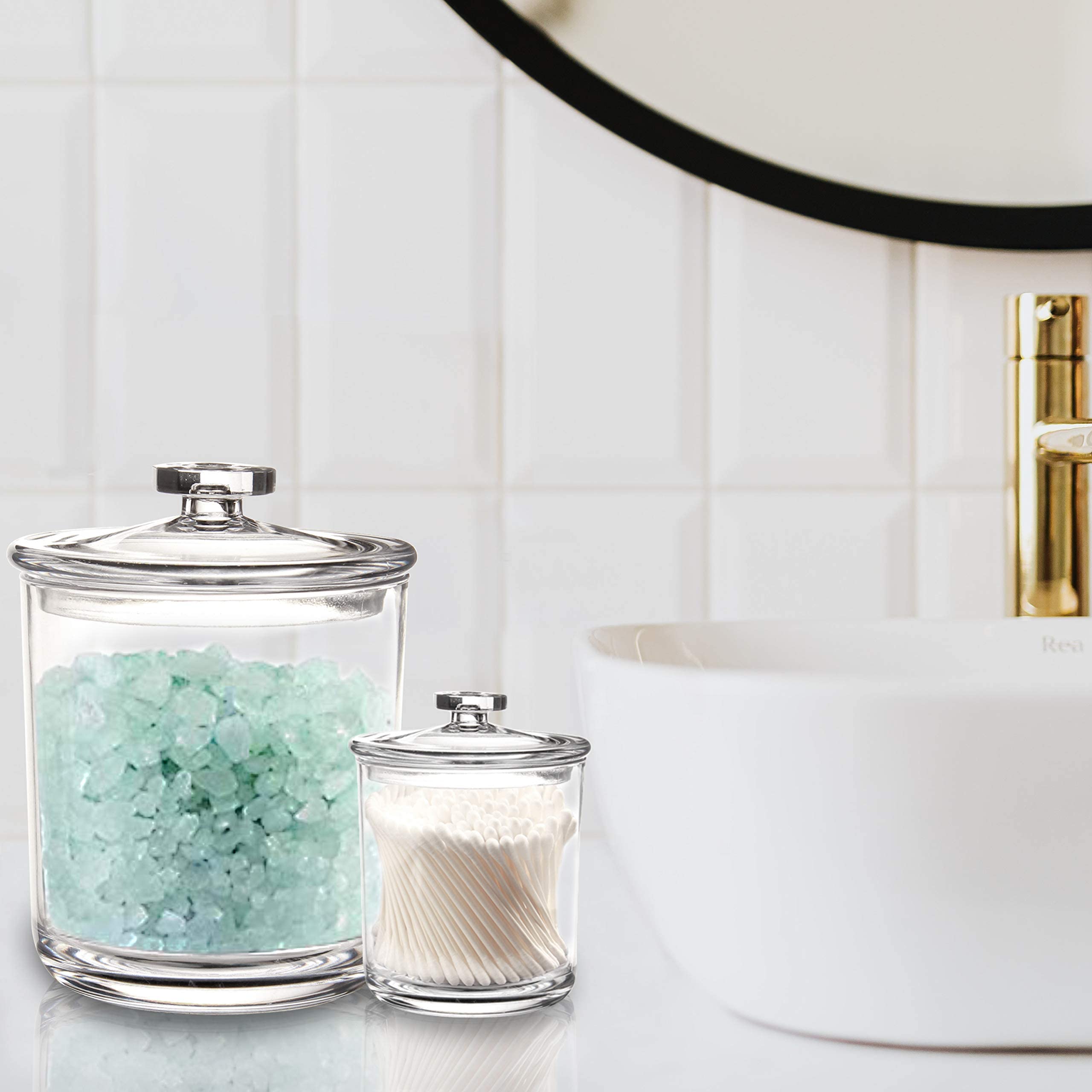 Youngever Clear Plastic Apothecary Jars