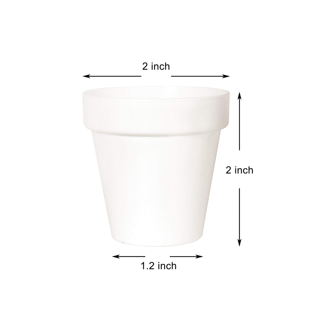 Youngever 24 Pack 2 Inch Mini Plastic Planters, Indoor Flower Plant Pots, White Gardening Pot with Drainage - NO Plant Included