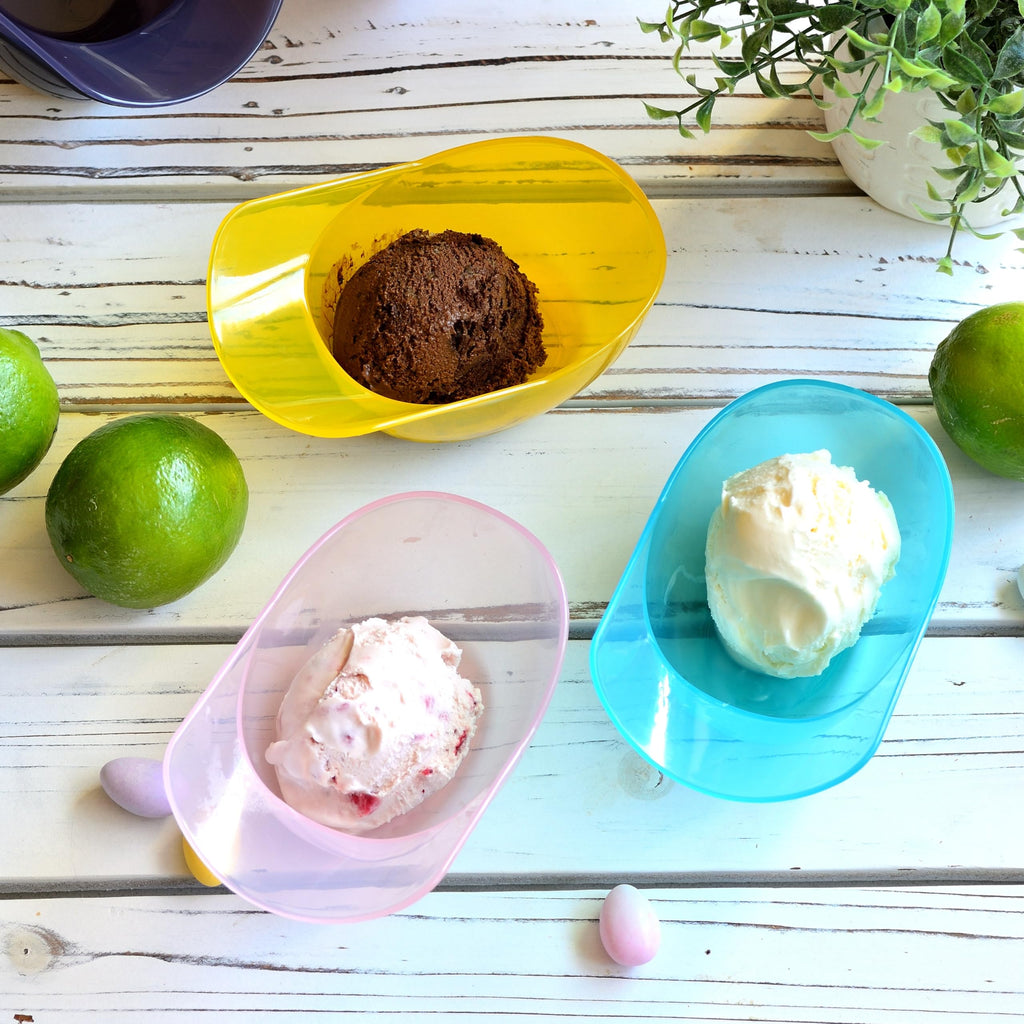 Youngever 9 Pack Ice Cream Snack Bowls, Reusable Plastic Dessert Cups, Stackable 8 Ounce Ice Cream Cups (Rainbow Colors Baseball Helmet)
