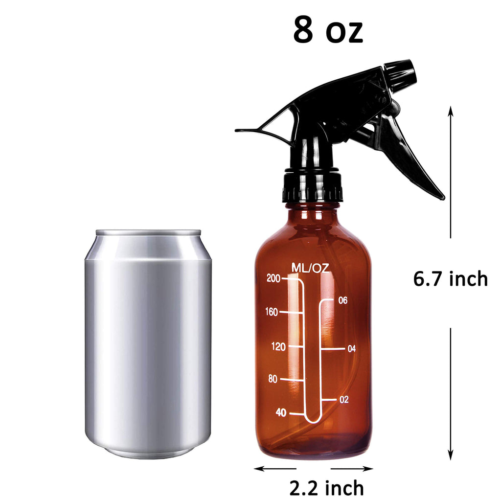 Youngever 5 Pack 8 Ounce Empty Glass Spray Bottles with Measurements, Spray Bottles for Hair and Cleaning Solutions
