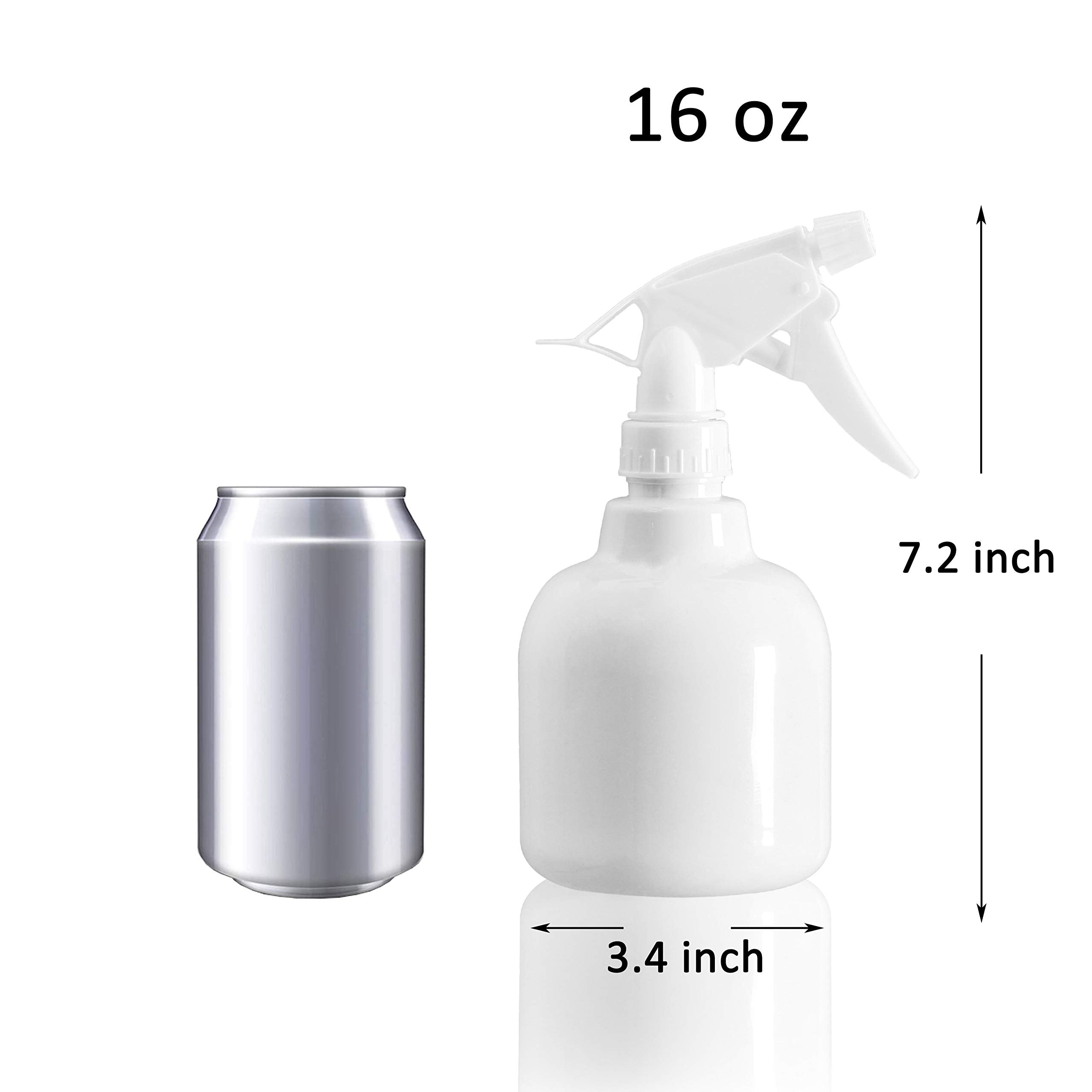 Youngever 6 Pack Empty Plastic Spray Bottles, White Spray Bottles for Hair and Cleaning Solutions