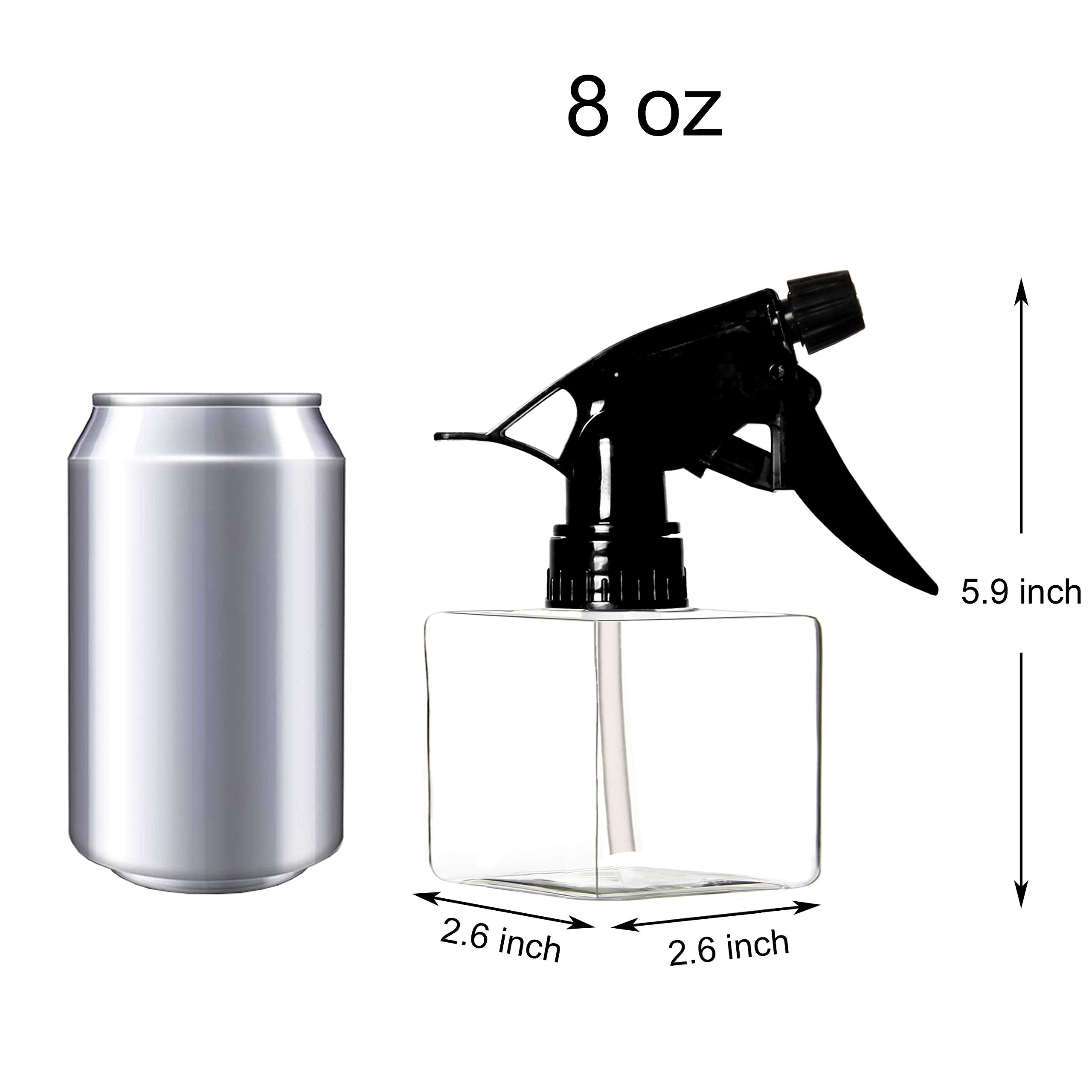 Youngever 5 Pack Empty Plastic Spray Bottles, Square Spray Bottles for Hair and Cleaning Solutions