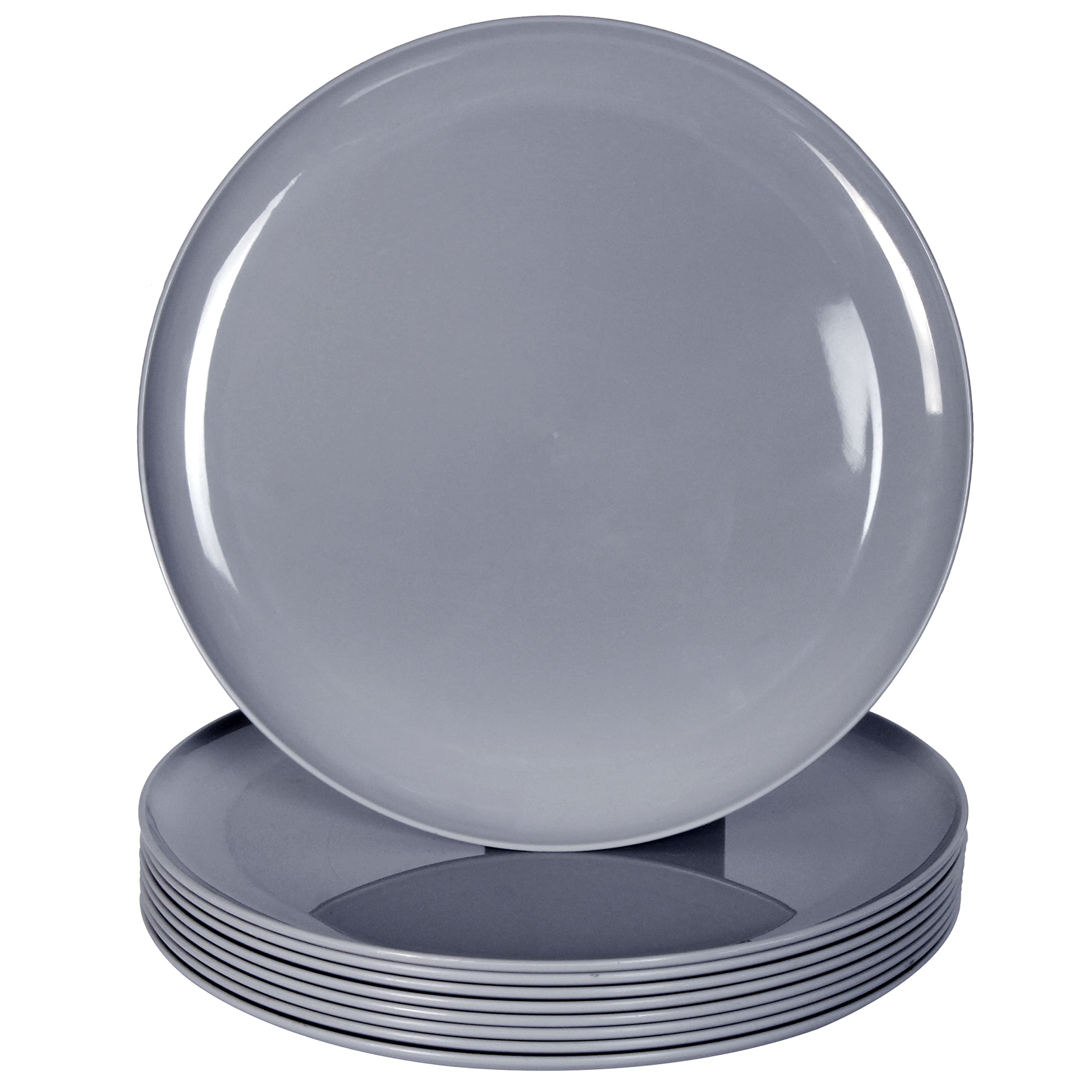Youngever 10 Inch Plastic Plates, Large Plates, Dinner Plates, Set of 9