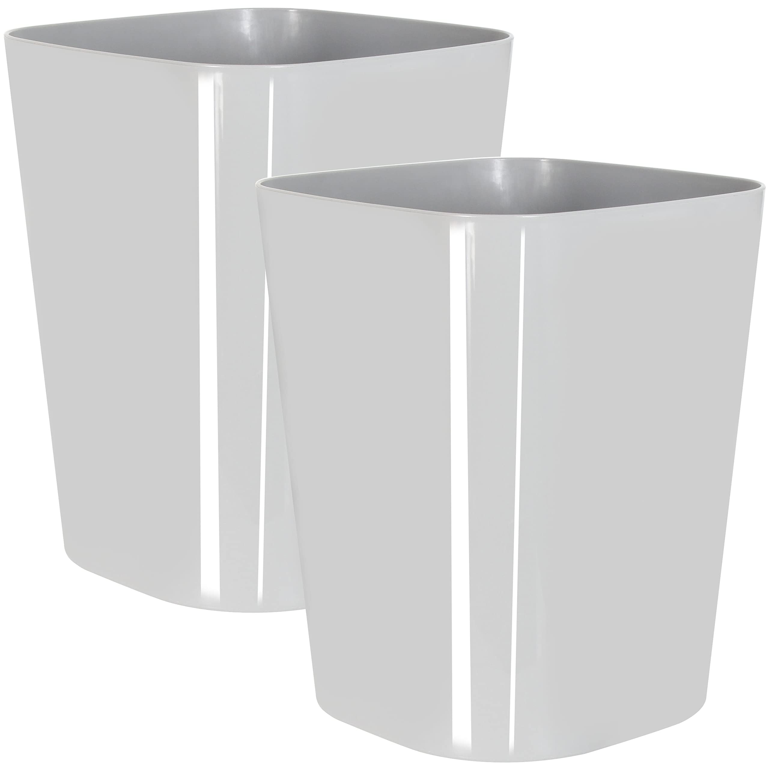 Youngever 2 Pack 1.5 Gallon Square Trash Can, Plastic Garbage Container Bin, Small Trash Bin for Home Office, Living Room, Study Room, Kitchen, Bathroom