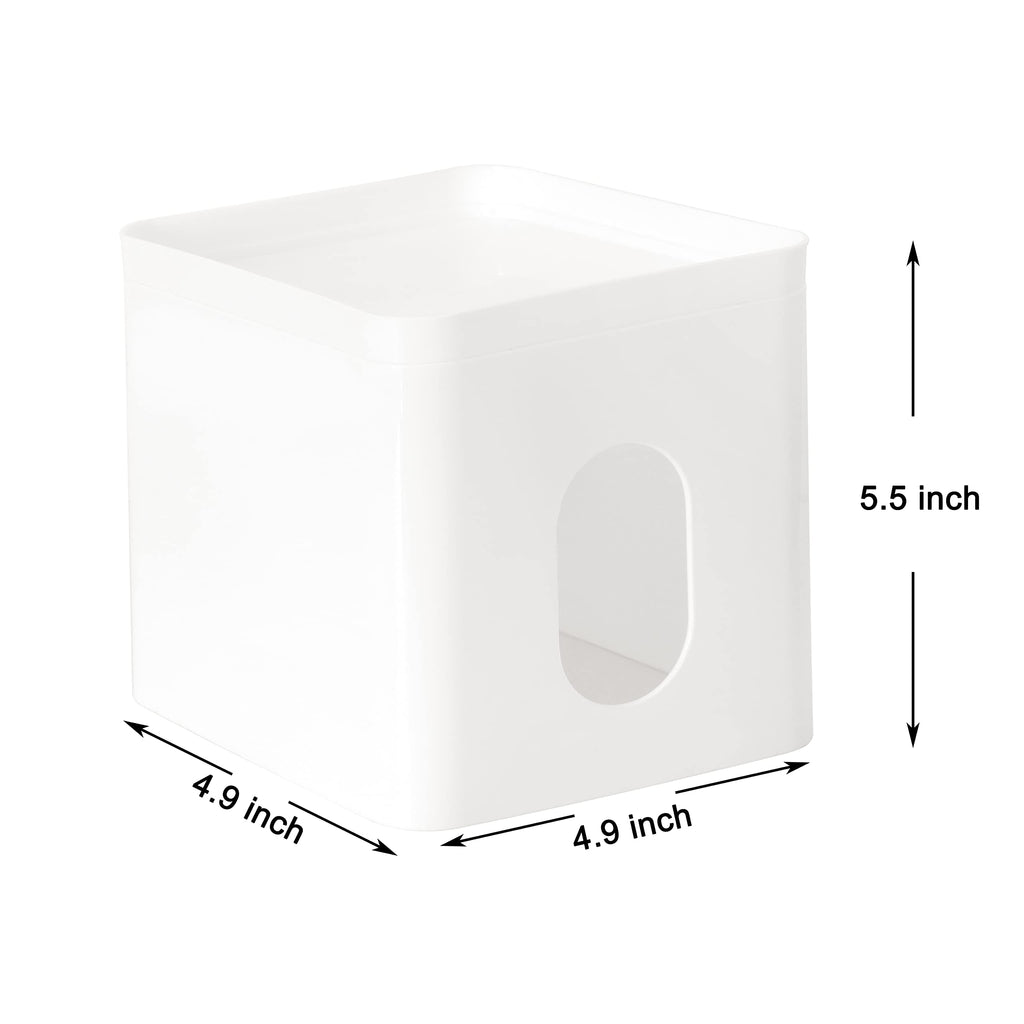 Youngever 2 Pack Napkin Box Covers, Plastic Square Tissue Box Holders with Lid, Square Napkin Box Holders