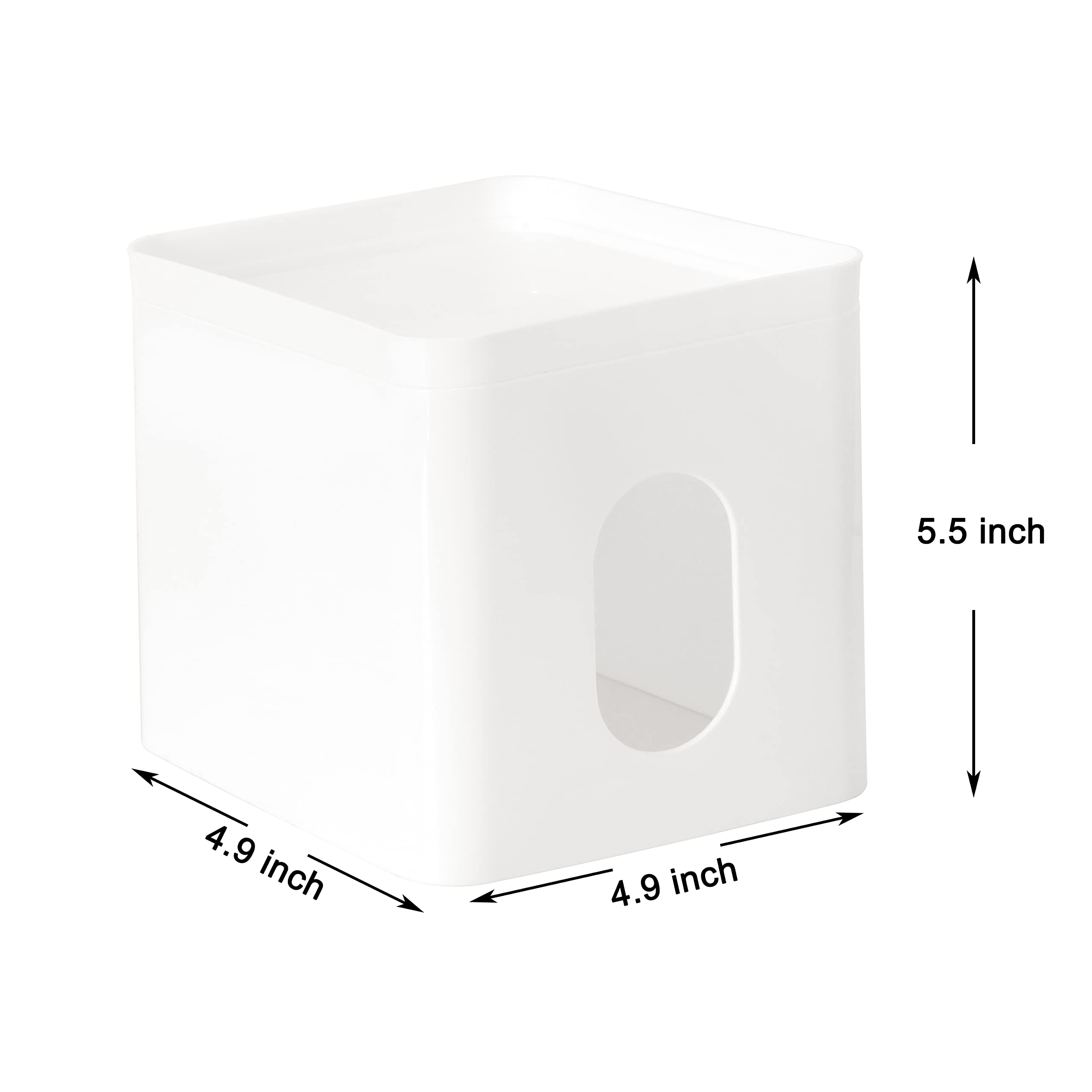 Youngever 2 Pack Napkin Box Covers, Plastic Square Tissue Box Holders with Lid, Square Napkin Box Holders