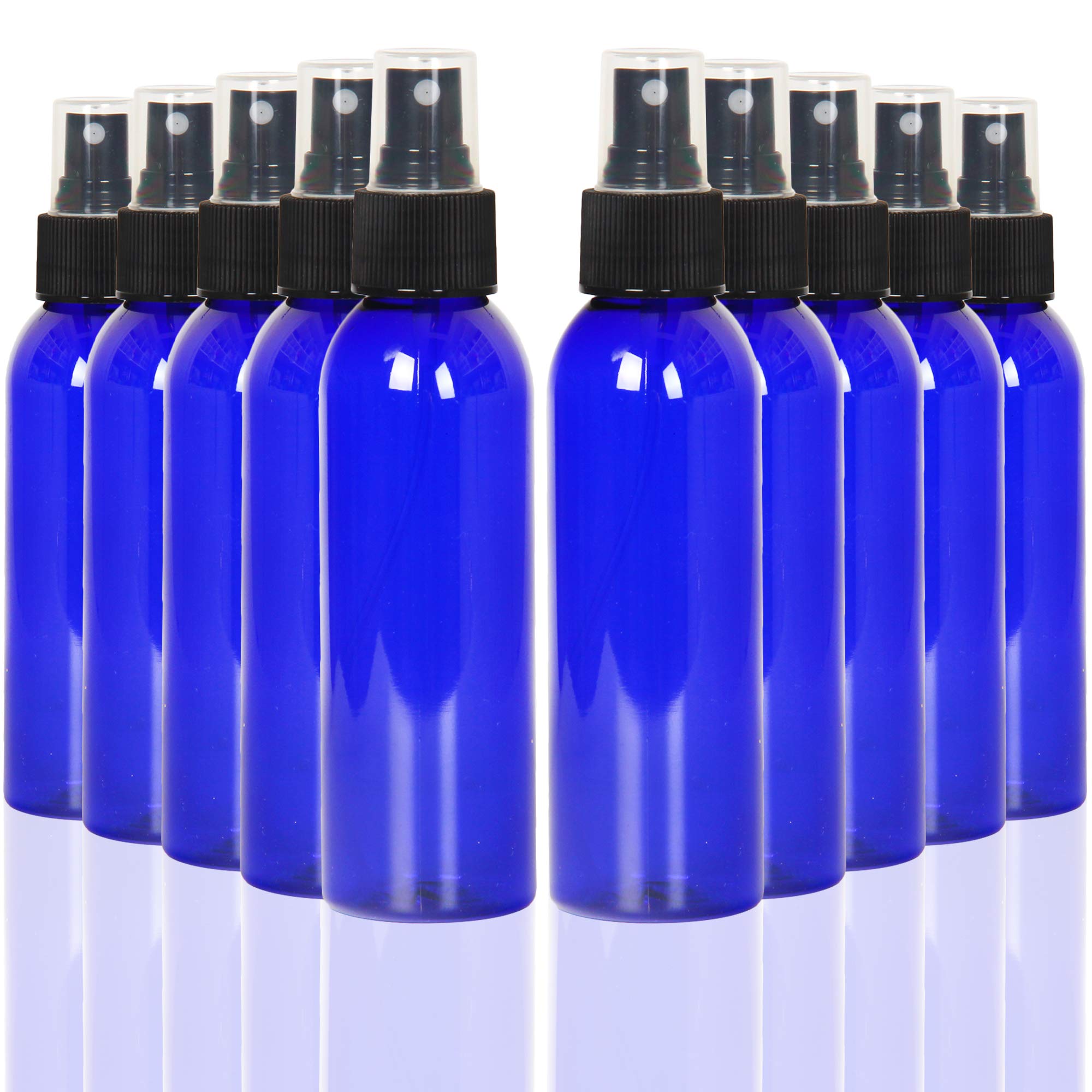 Youngever 10 Pack Refillable Travel Spray Bottles - 4 Ounce Plastic, Fine Mist Mini Bottles With Lids