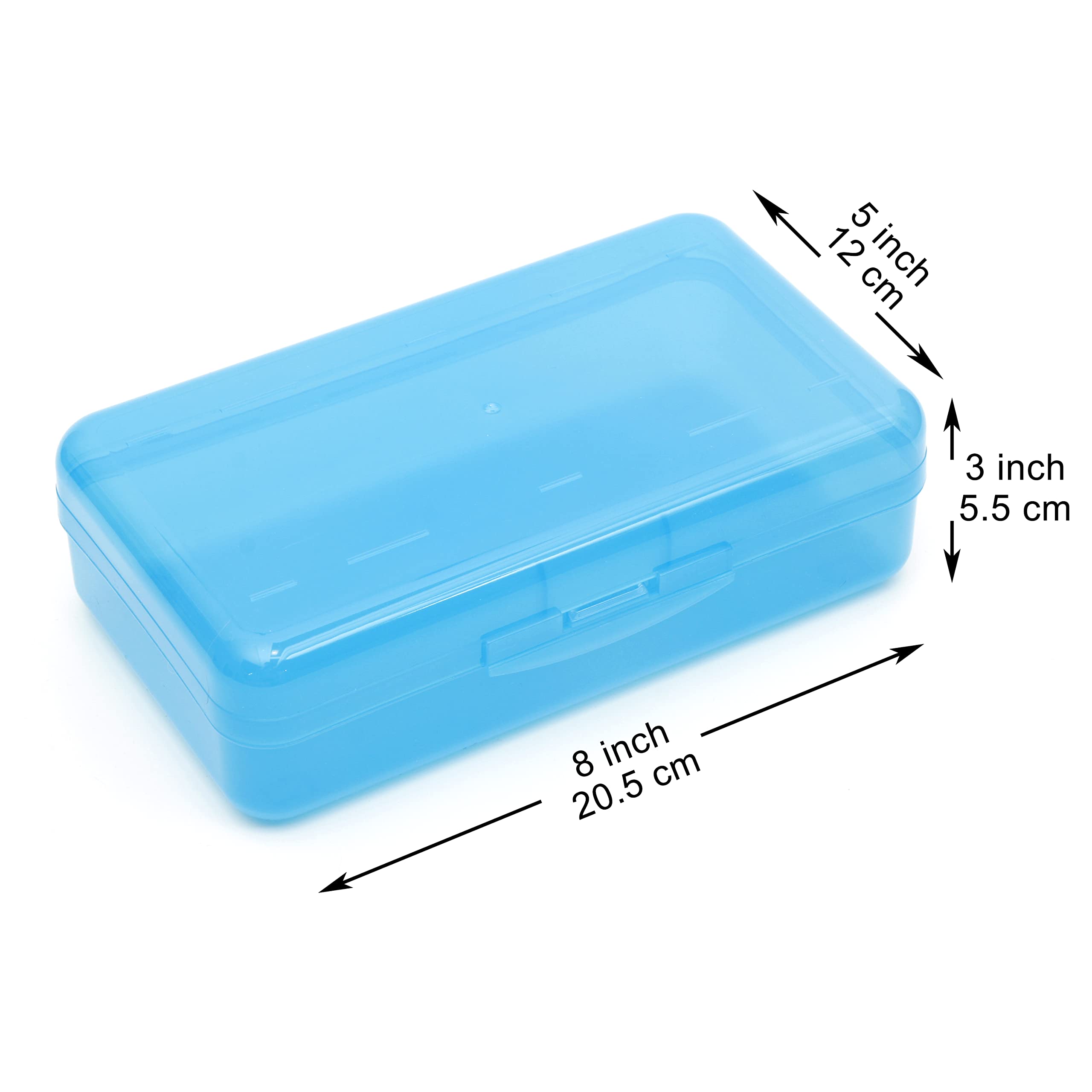 Youngever 5 Pack Plastic Pencil Box, Pencil Case Box, Translucent Pencil Boxes, School Supply Box