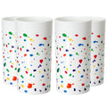 Youngever 4 Pack 16 Ounce Plastic Tumblers, Plastic Drinking Cups, Cafe Break-Resistant Drinking Glasses, Shatterproof Drinking Tumblers, Reusable | NO BPA | Top-rack Dishwasher Safe (3D Splatter)