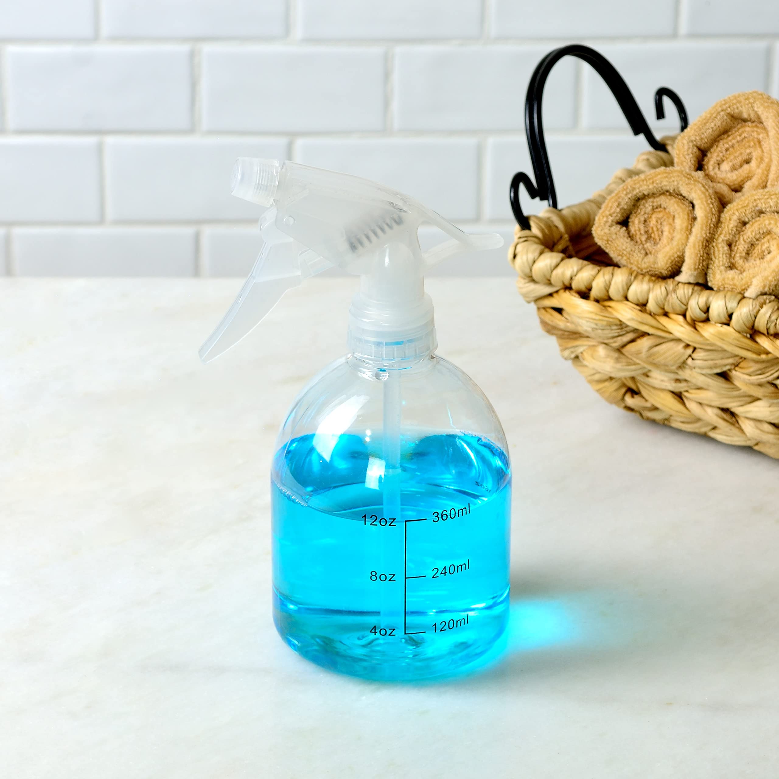 Youngever 6 Pack Empty Plastic Spray Bottles, Spray Bottles for Hair and Cleaning Solutions, 6 Pack 16 Ounce Bottles