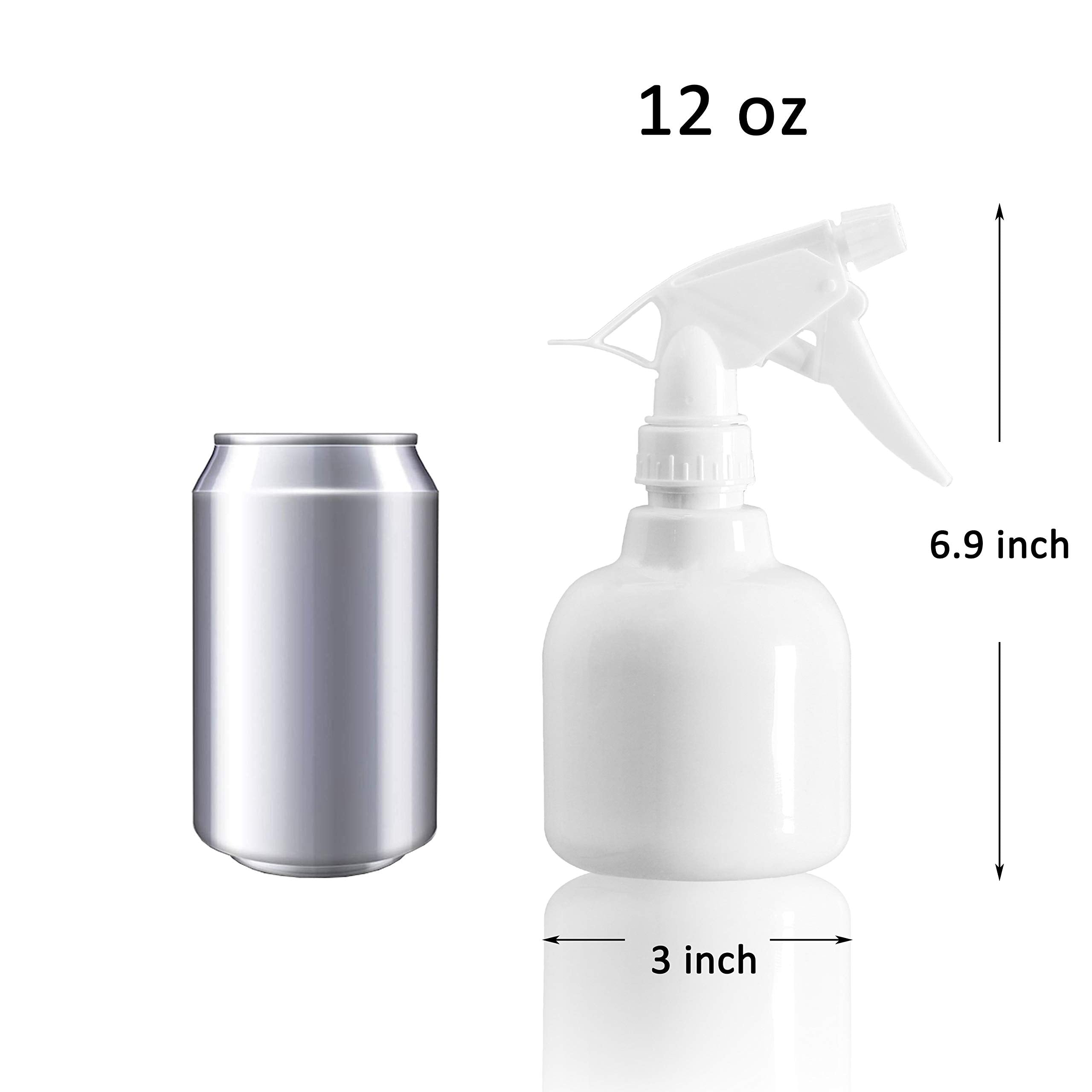 Youngever 6 Pack Empty Plastic Spray Bottles, White Spray Bottles for Hair and Cleaning Solutions